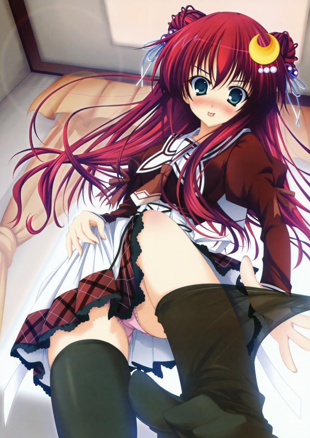 11eyes, hayakawa_harui, kouno_mio, pantsu, seifuku, thighhighs