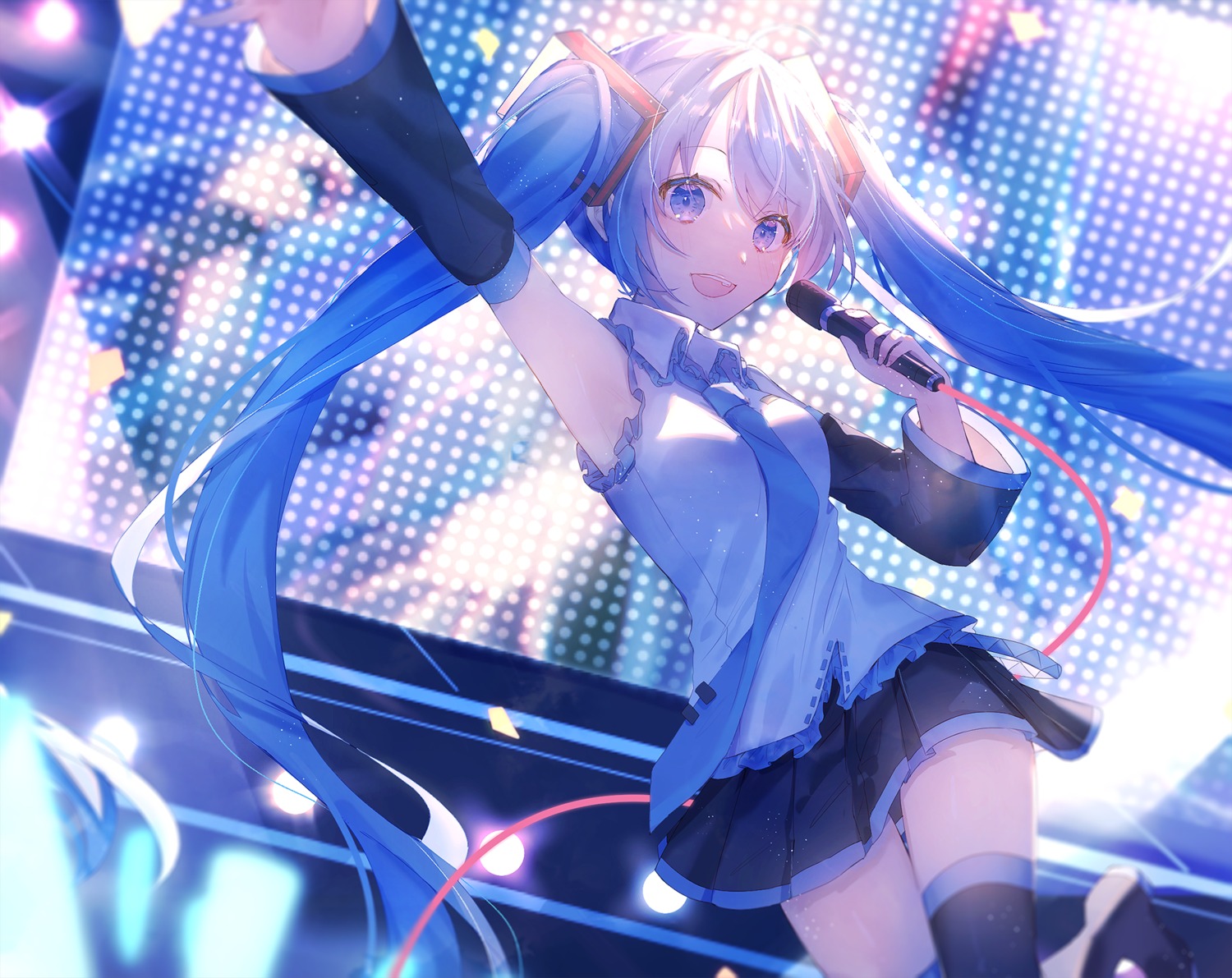 hatsune_miku, shiromi, thighhighs, vocaloid