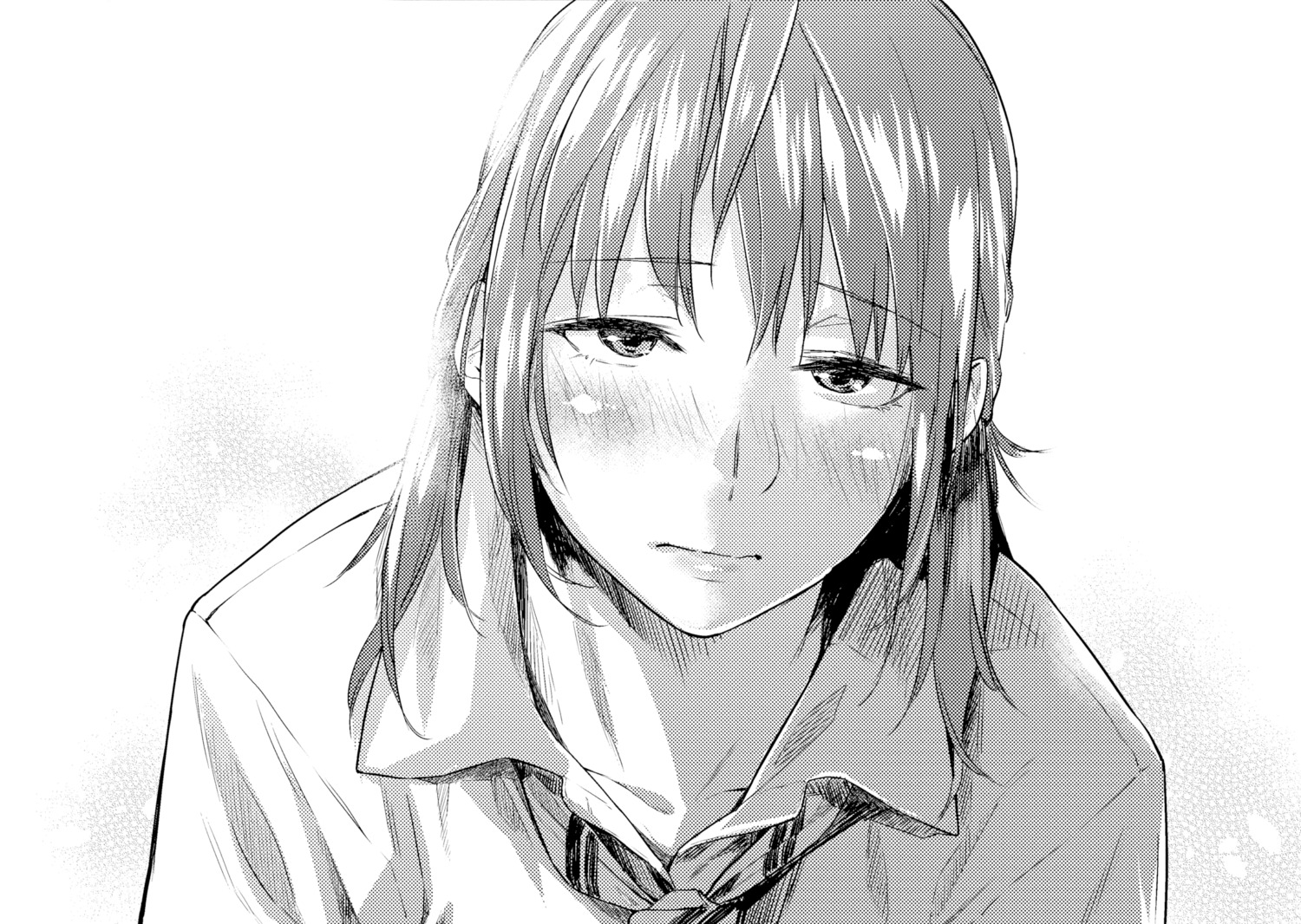 esuke, monochrome, seifuku