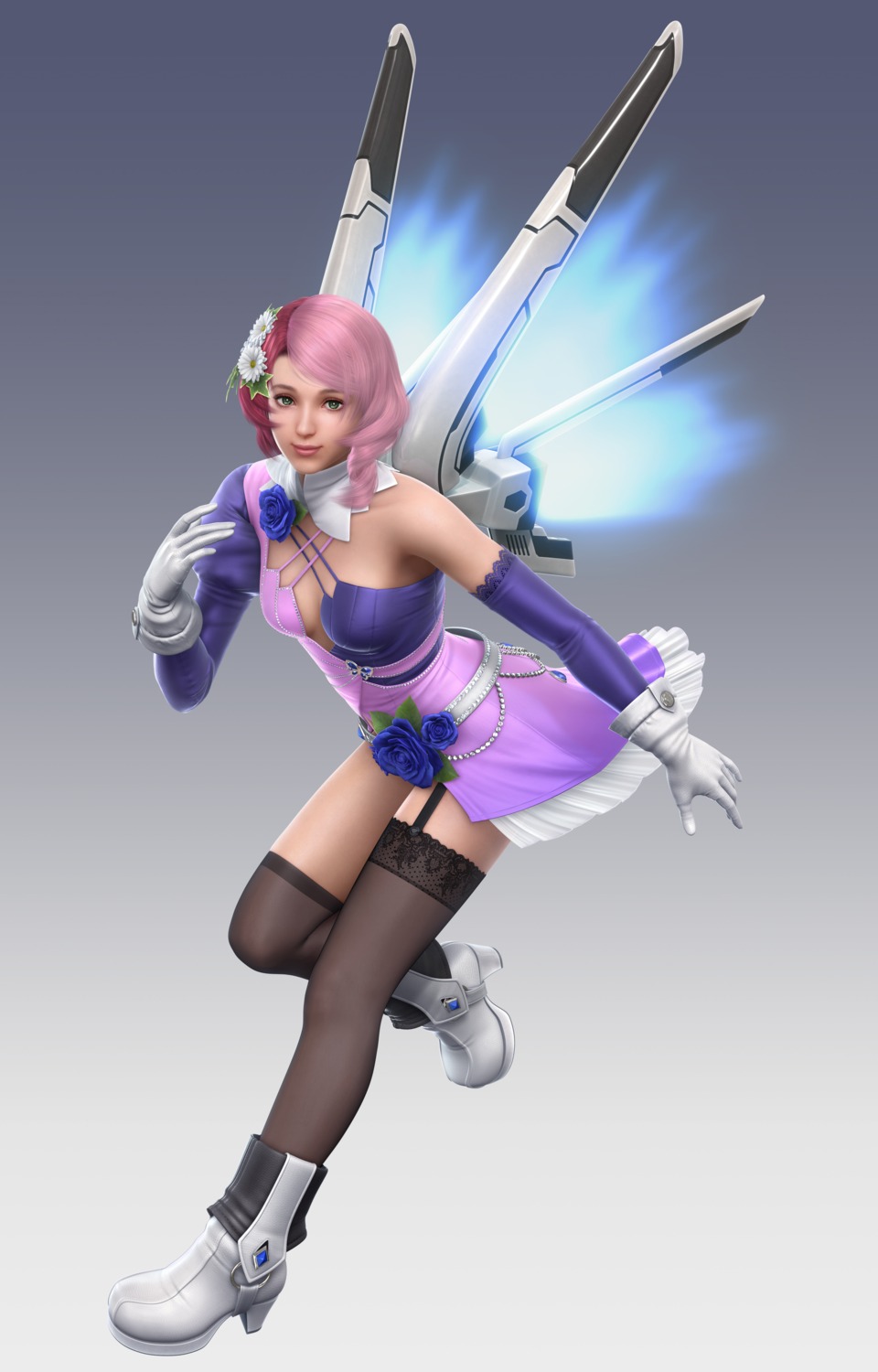 alisa_boskonovich, cg, heels, stockings, tekken, tekken_6, thighhighs, wings