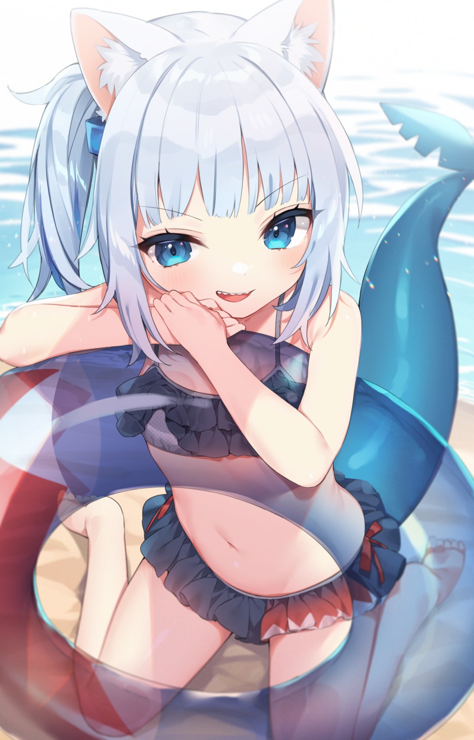 animal_ears, bikini, gawr_gura, hololive, hololive_english, nekomimi, swimsuits, tail