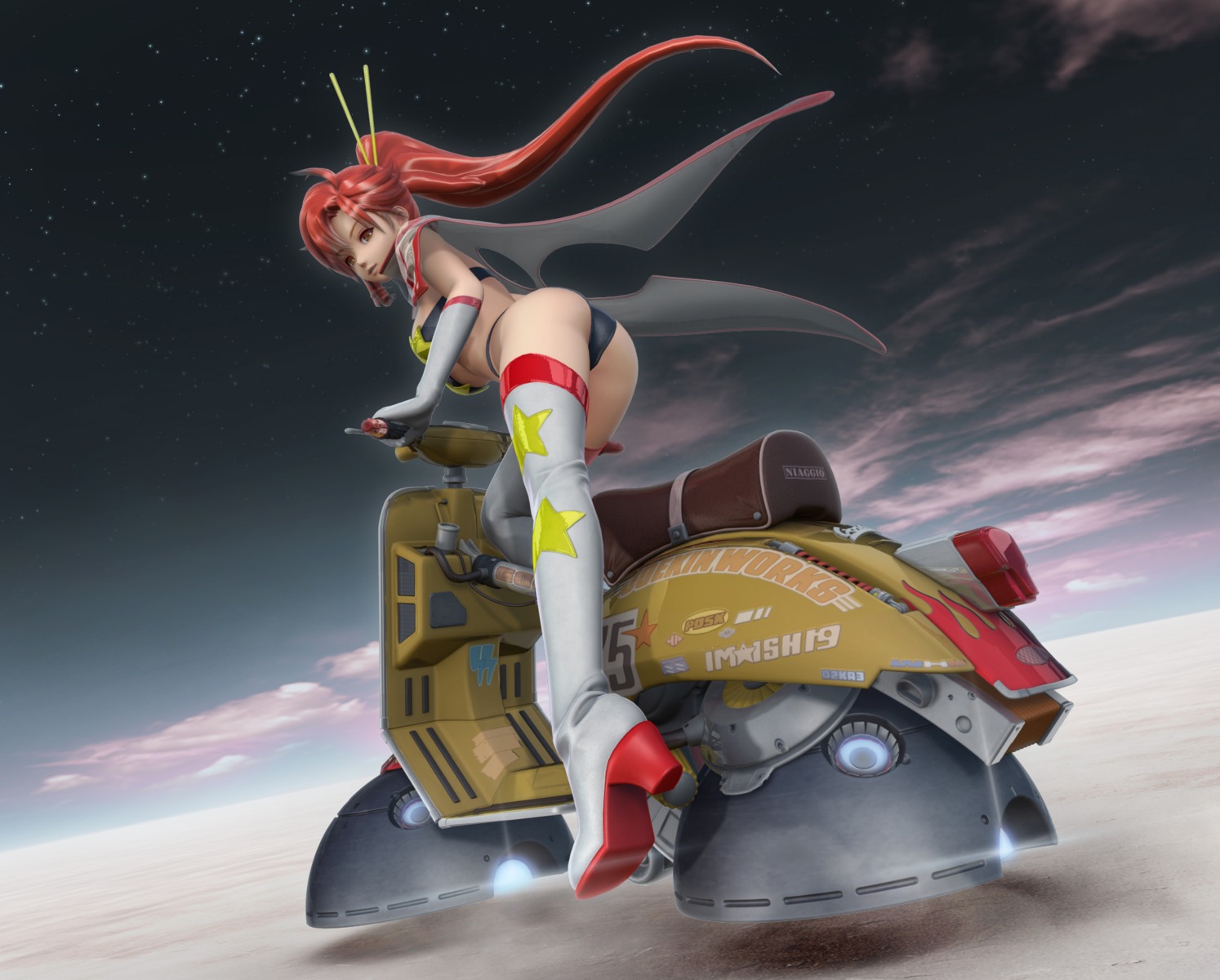 ass, bikini, cg, heels, kanzeon, mecha, swimsuits, tengen_toppa_gurren_lagann