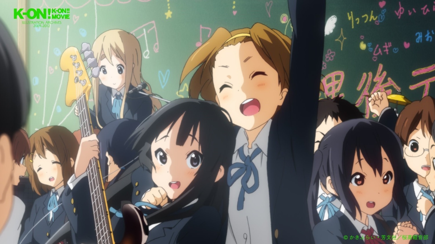 akiyama_mio, guitar, hirasawa_yui, k-on!, kotobuki_tsumugi, megane, nakano_azusa, oota_minoru