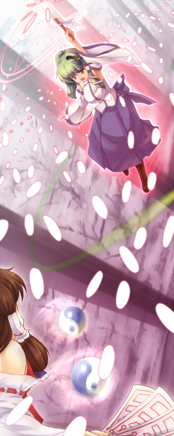 hakurei_reimu, kochiya_sanae, tdk, touhou