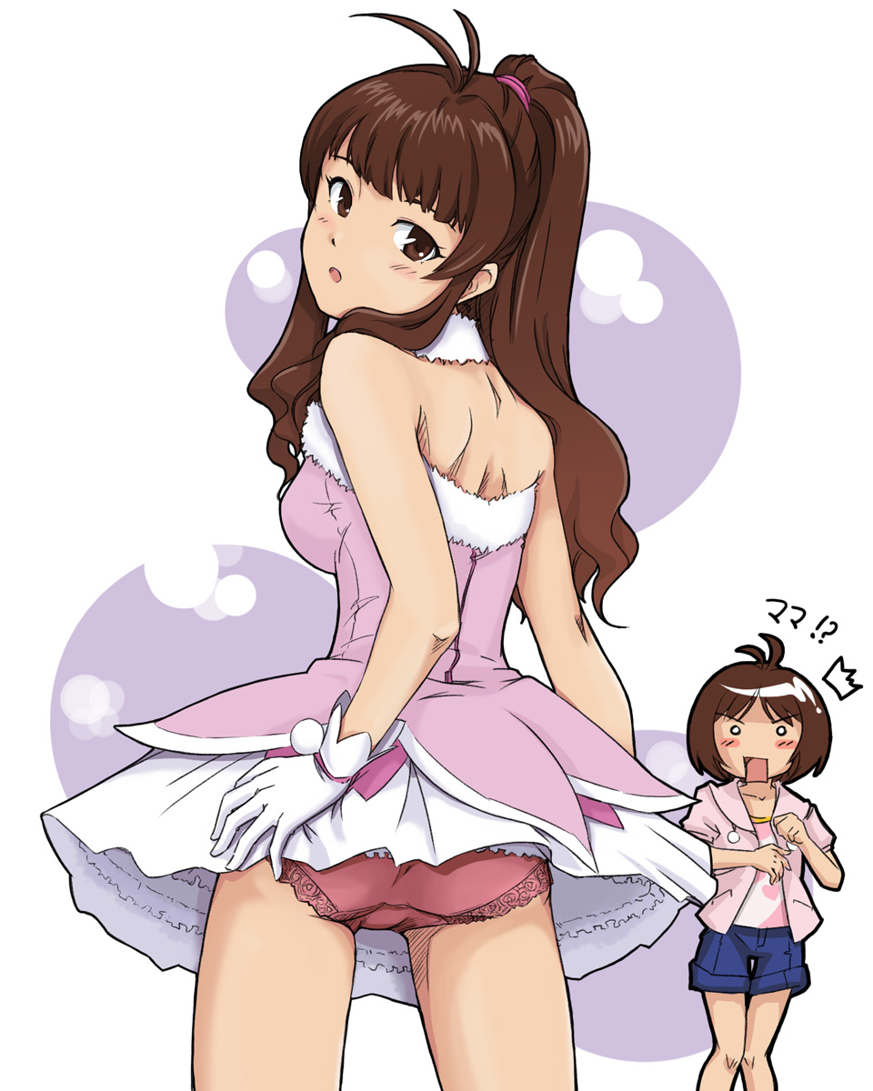 dress, hidaka_ai, hidaka_mai, pantsu, takahashi_ren, the_idolm@ster, the_idolm@ster_dearly_stars
