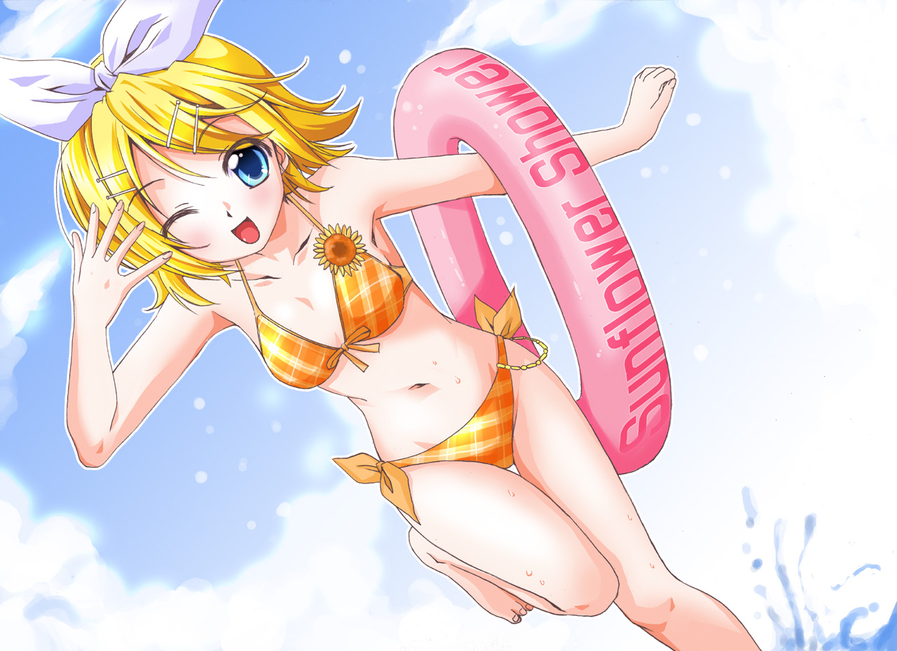 ayakaze_ryuushou, bikini, kagamine_rin, swimsuits, vocaloid