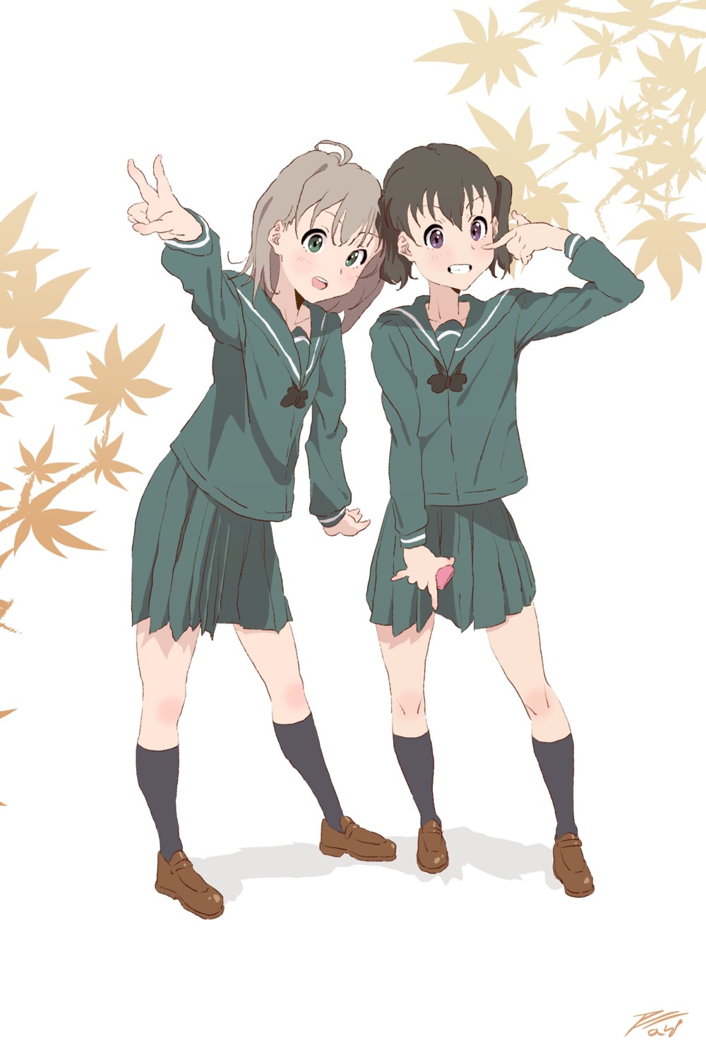 ani_, kuraue_hinata, seifuku, yama_no_susume, yukimura_aoi