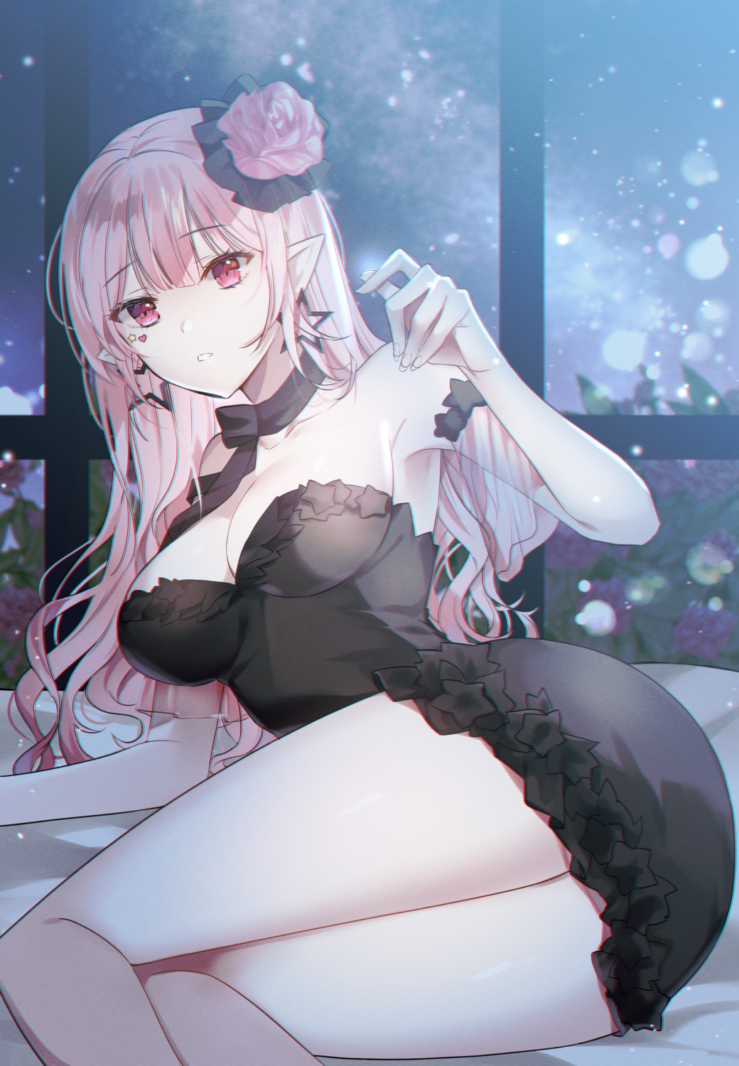 dress, no_bra, poho, pointy_ears