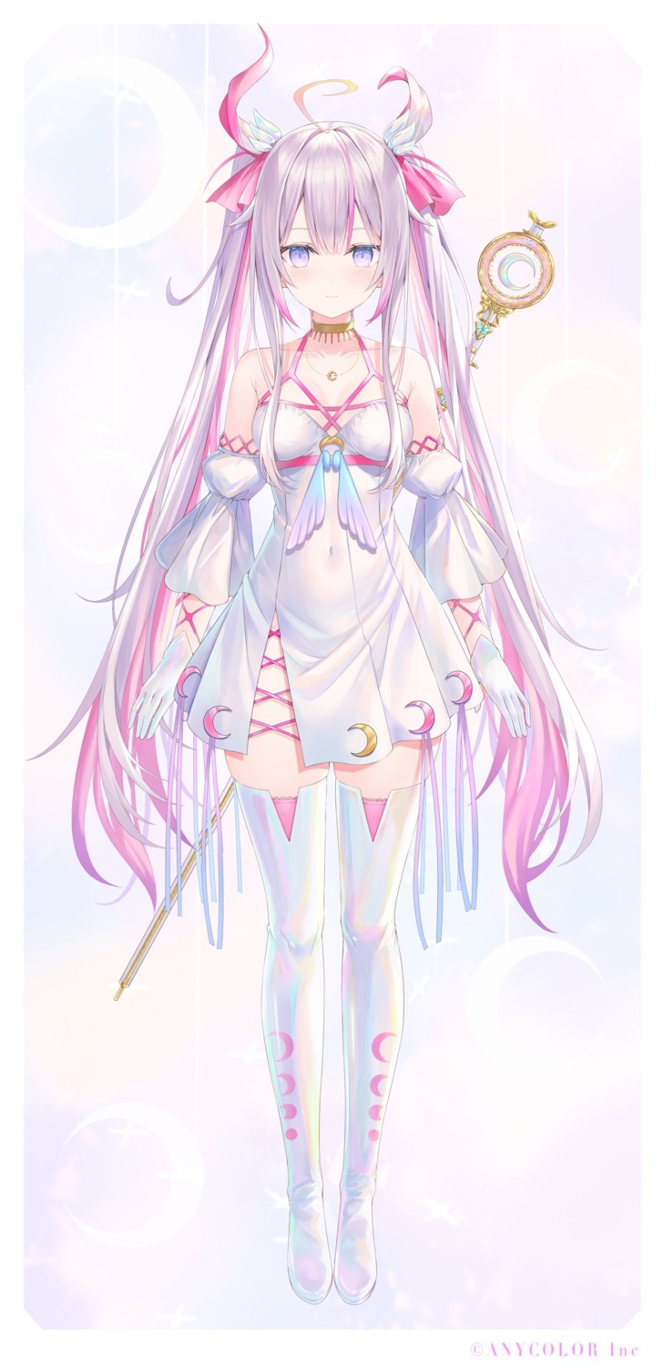 dress, na_sera, nijisanji, nijisanji_kr, rin_yuu, thighhighs, weapon