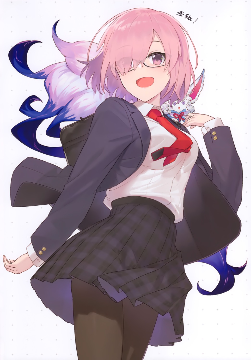 fate/grand_order, hayashi_kei, mash_kyrielight, megane, pantyhose, seifuku