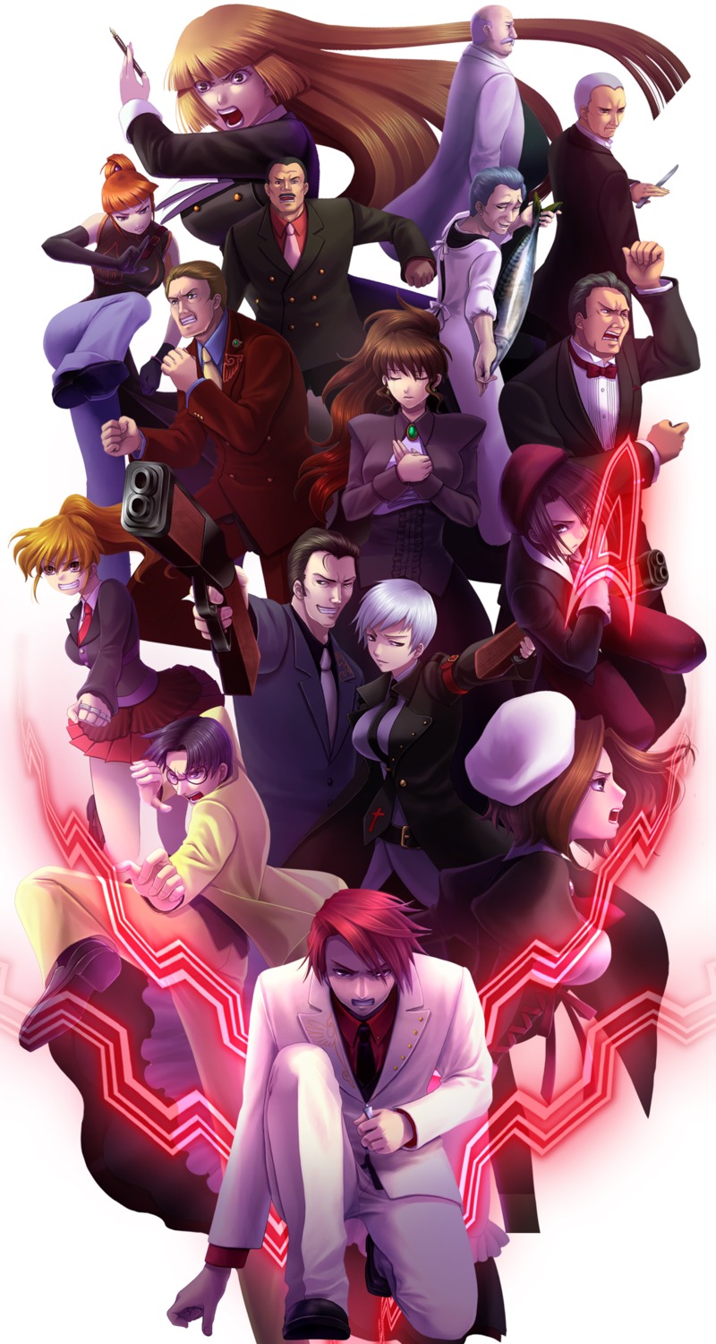 gohda_toshiro, gun, kanon_(umineko), kumasawa_chiyo, kyrie, megane, moco+, nanjou_terumasa