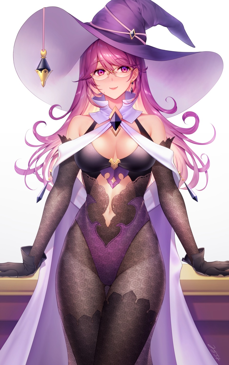 leotard, megane, mirucho, see_through, thighhighs, witch