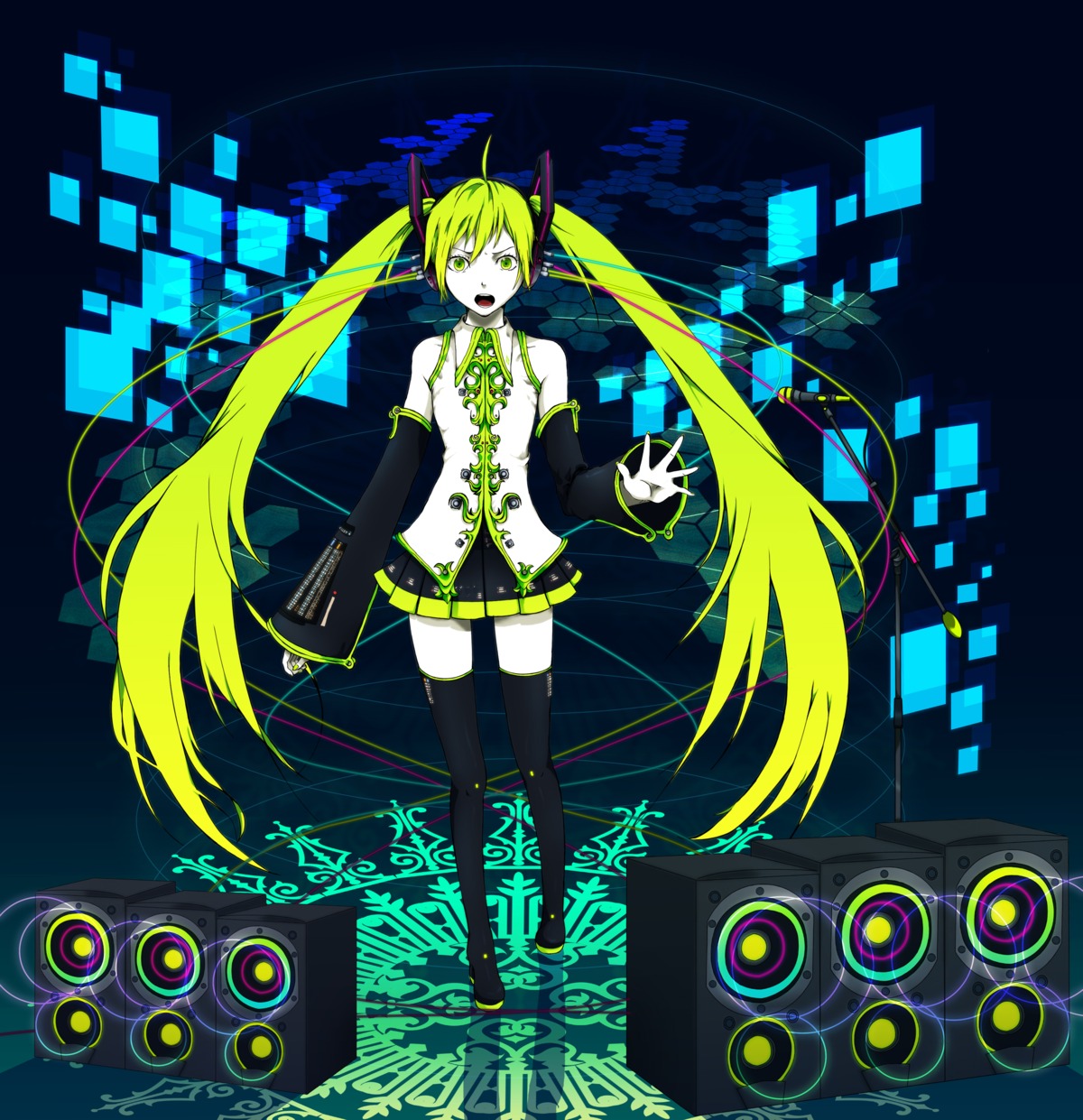 hatsune_miku, pio, thighhighs, vocaloid