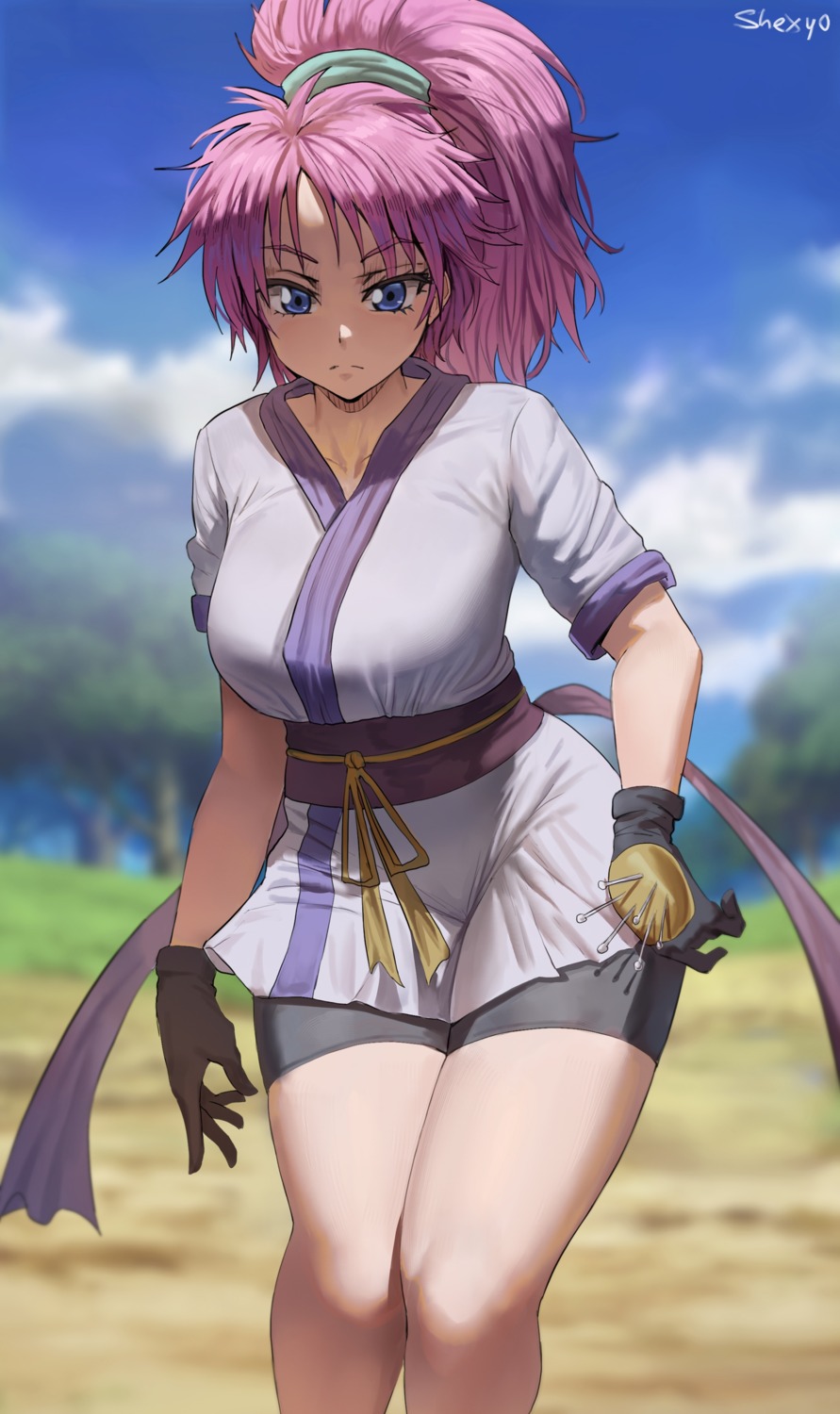 bike_shorts, hunter_x_hunter, japanese_clothes, machi_(hunter_x_hunter), shexyo