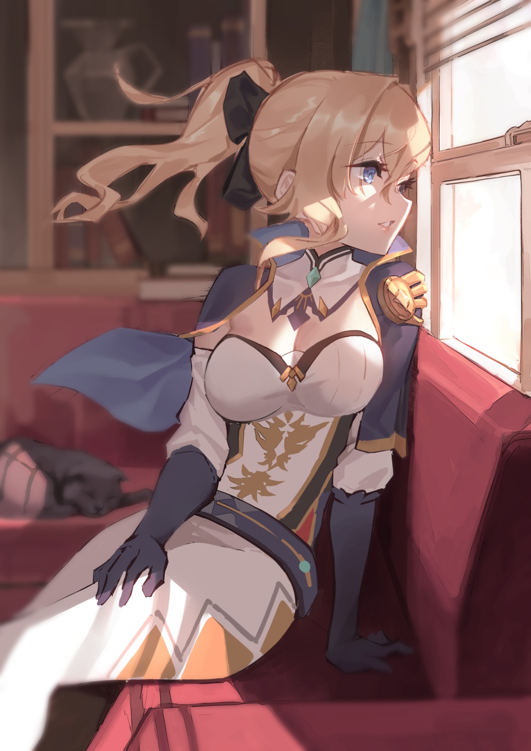 cleavage, cokio, genshin_impact, jean_gunnhildr, neko