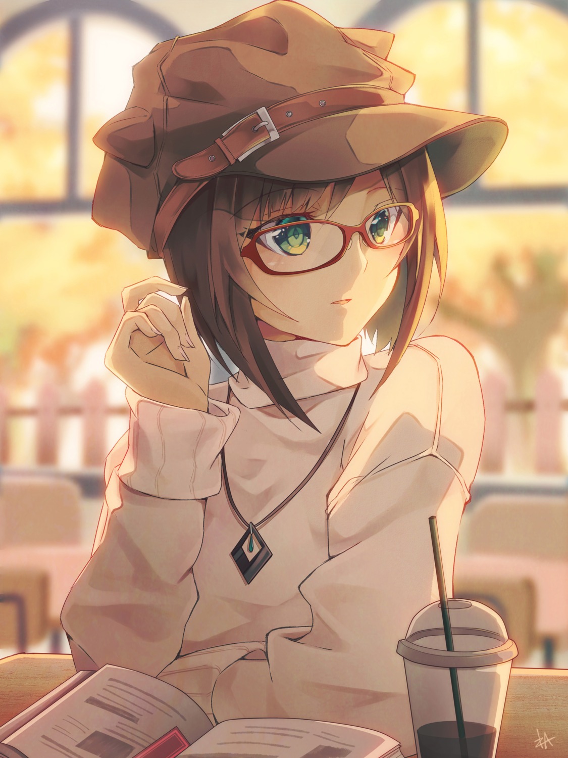 akisaki, maekawa_miku, megane, sweater, the_idolm@ster, the_idolm@ster_cinderella_girls