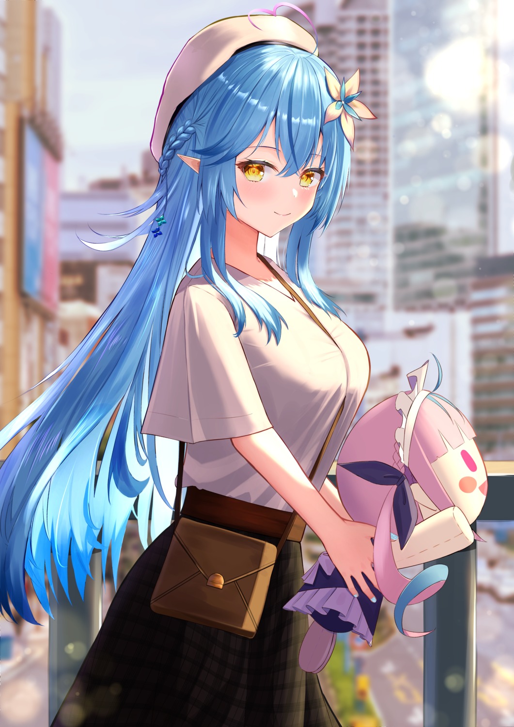 chibi, elf, hololive, minato_aqua, pointy_ears, suiran_(liquiddoes), yukihana_lamy