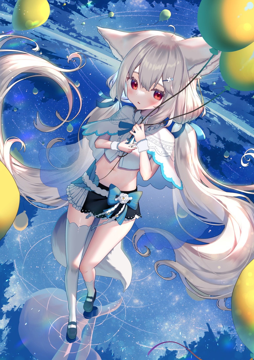animal_ears, kiramarukou, kitsune, tail, thighhighs