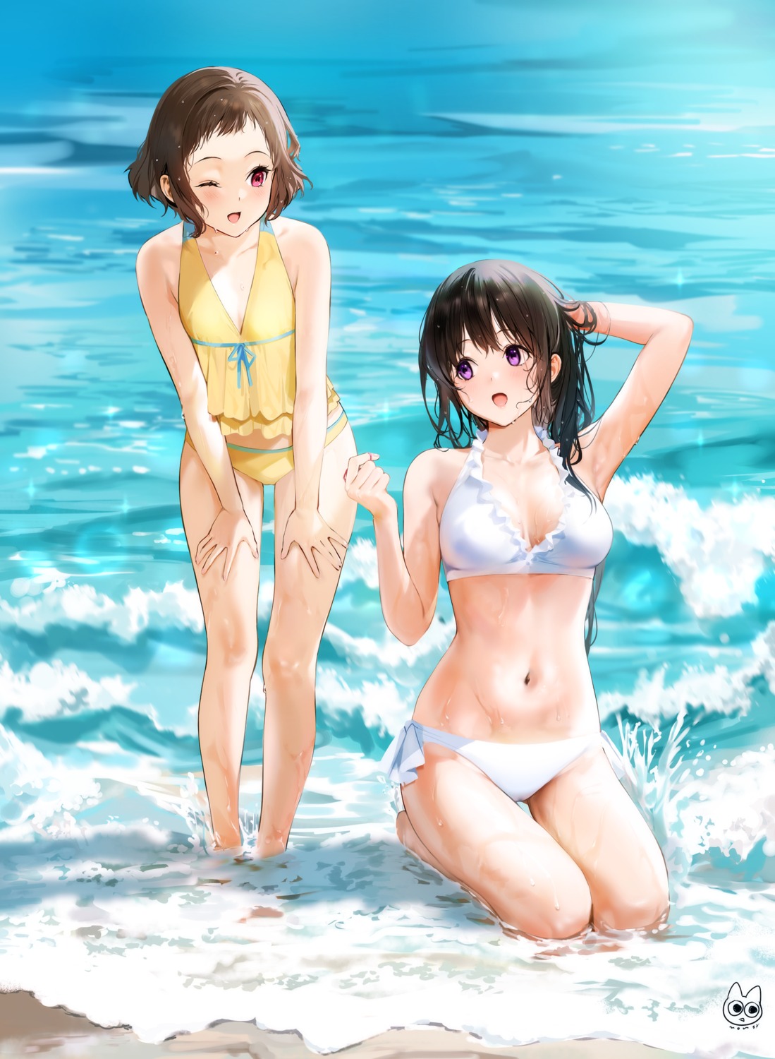 bikini, chitanda_eru, cleavage, hyouka, ibara_mayaka, mery_(yangmalgage), swimsuits, wet