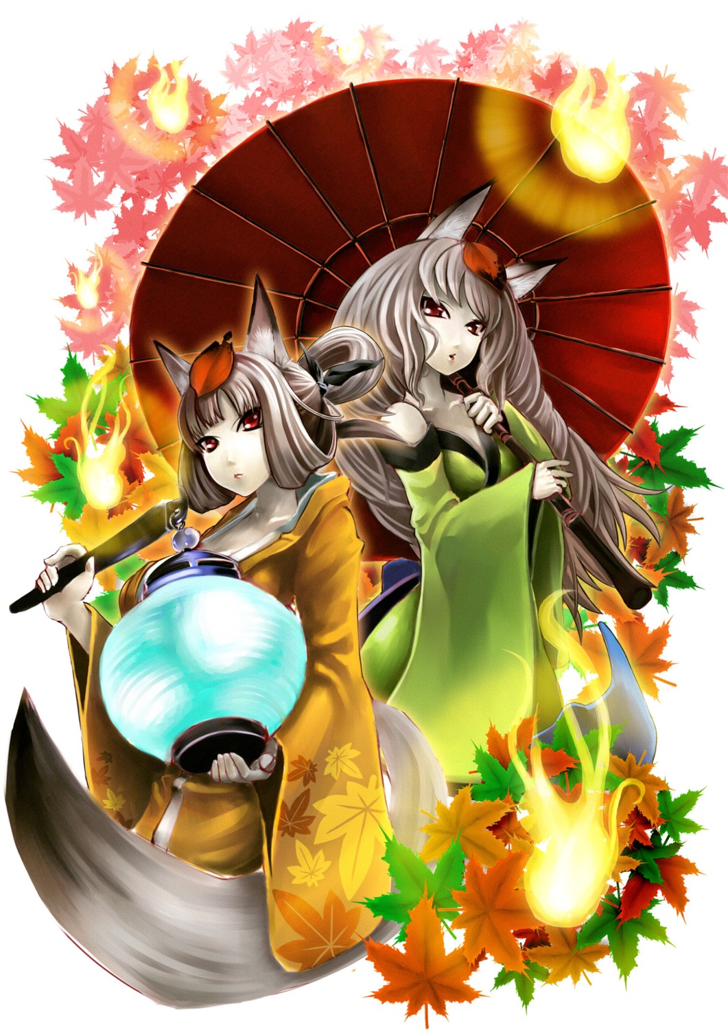 animal_ears, berid, kongiku, oboro_muramasa, tail, yuzuruha