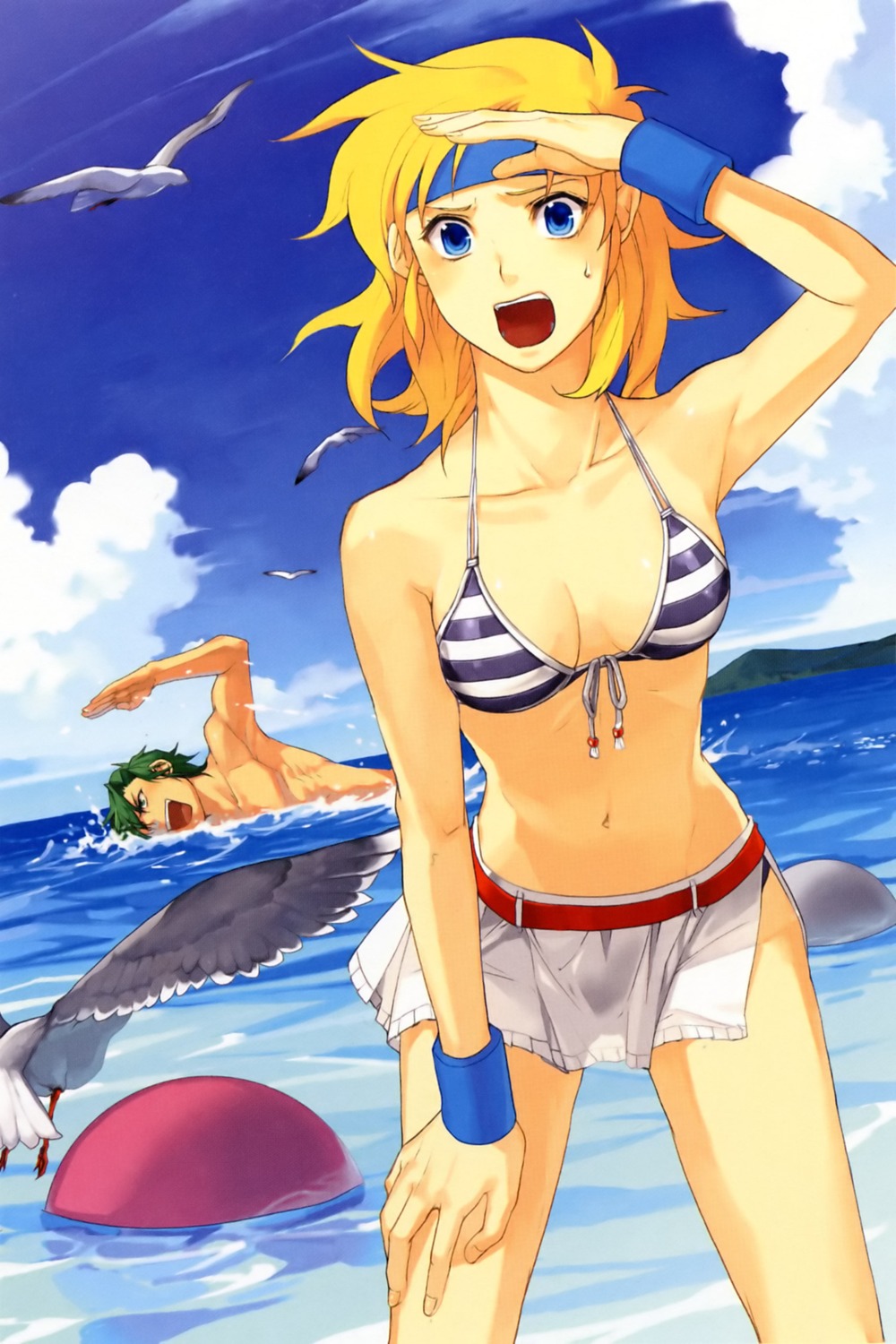bikini, lune_zoldark, masaki_andou, super_robot_wars, swimsuits, yuikawa_kazuno