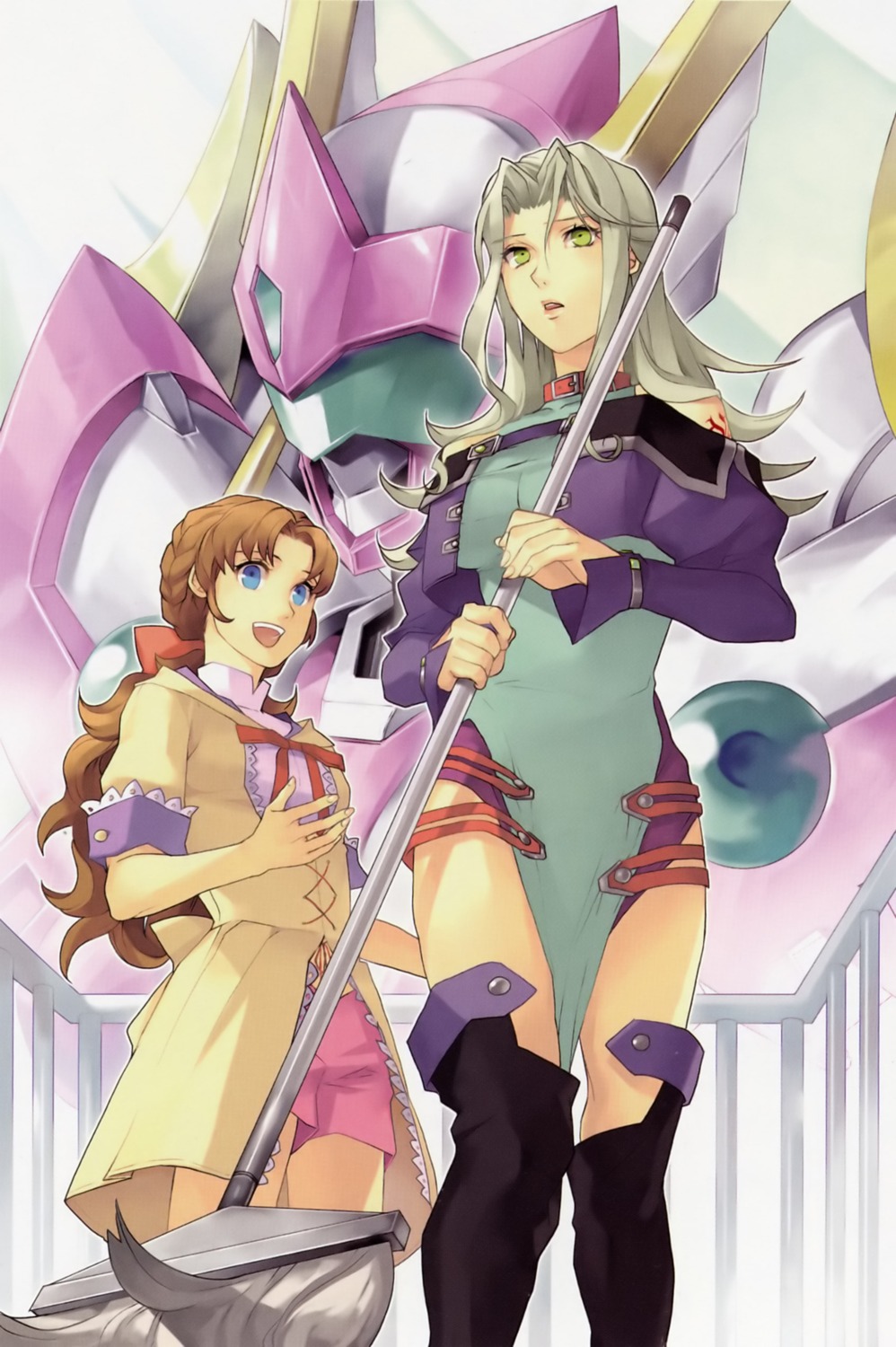 dress, lamia_loveless, mecha, smsc_angelg, super_robot_wars, thighhighs, tsugumi_takakura, yuikawa_kazuno