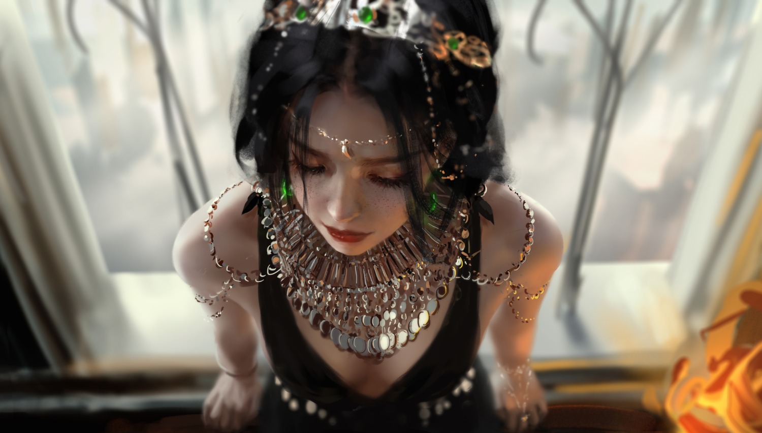aeolian, dress, ghostblade, no_bra, wlop