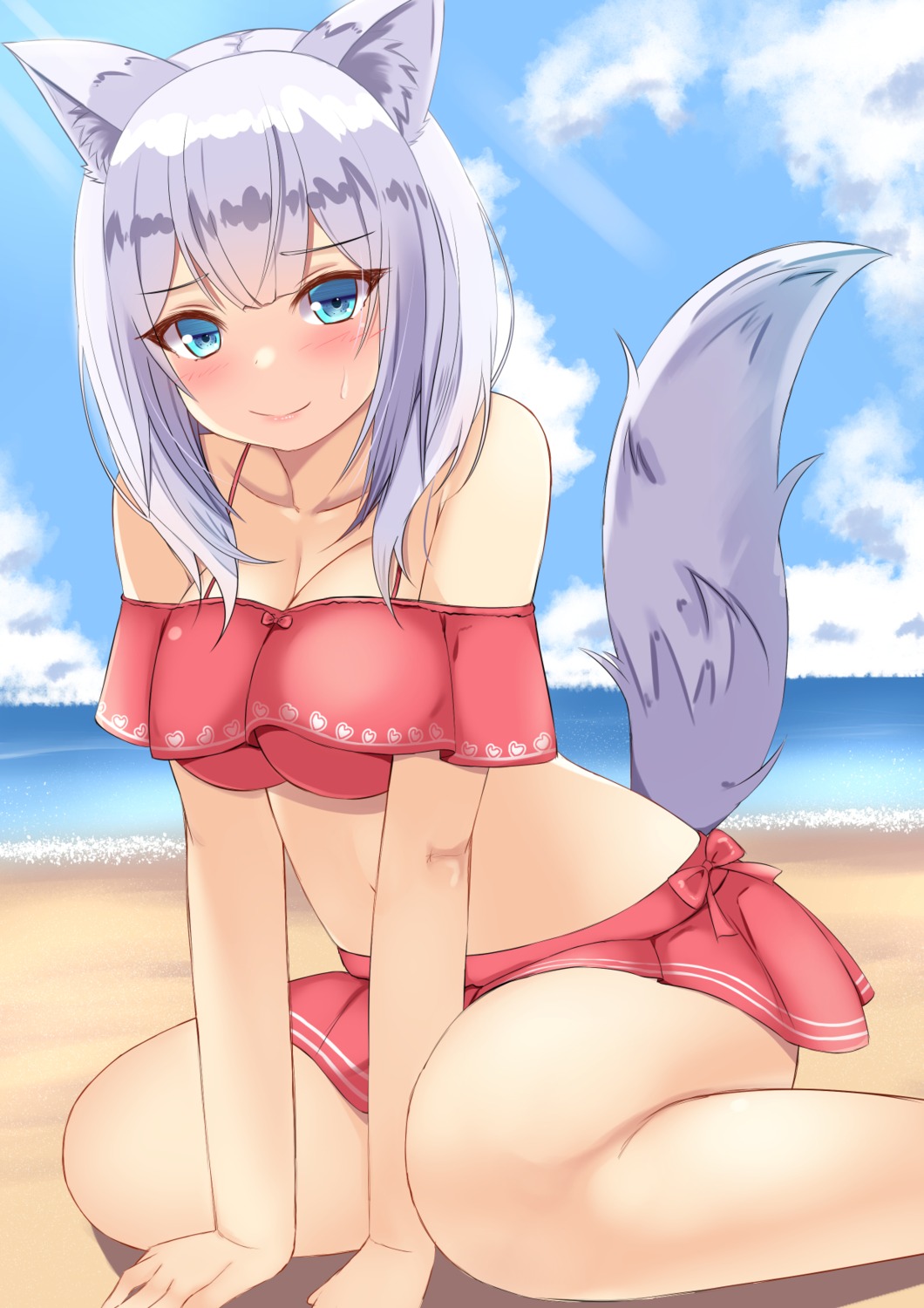 animal_ears, bikini, nekomimi, noripro, shirayuki_mishiro, swimsuits, tagme, tail