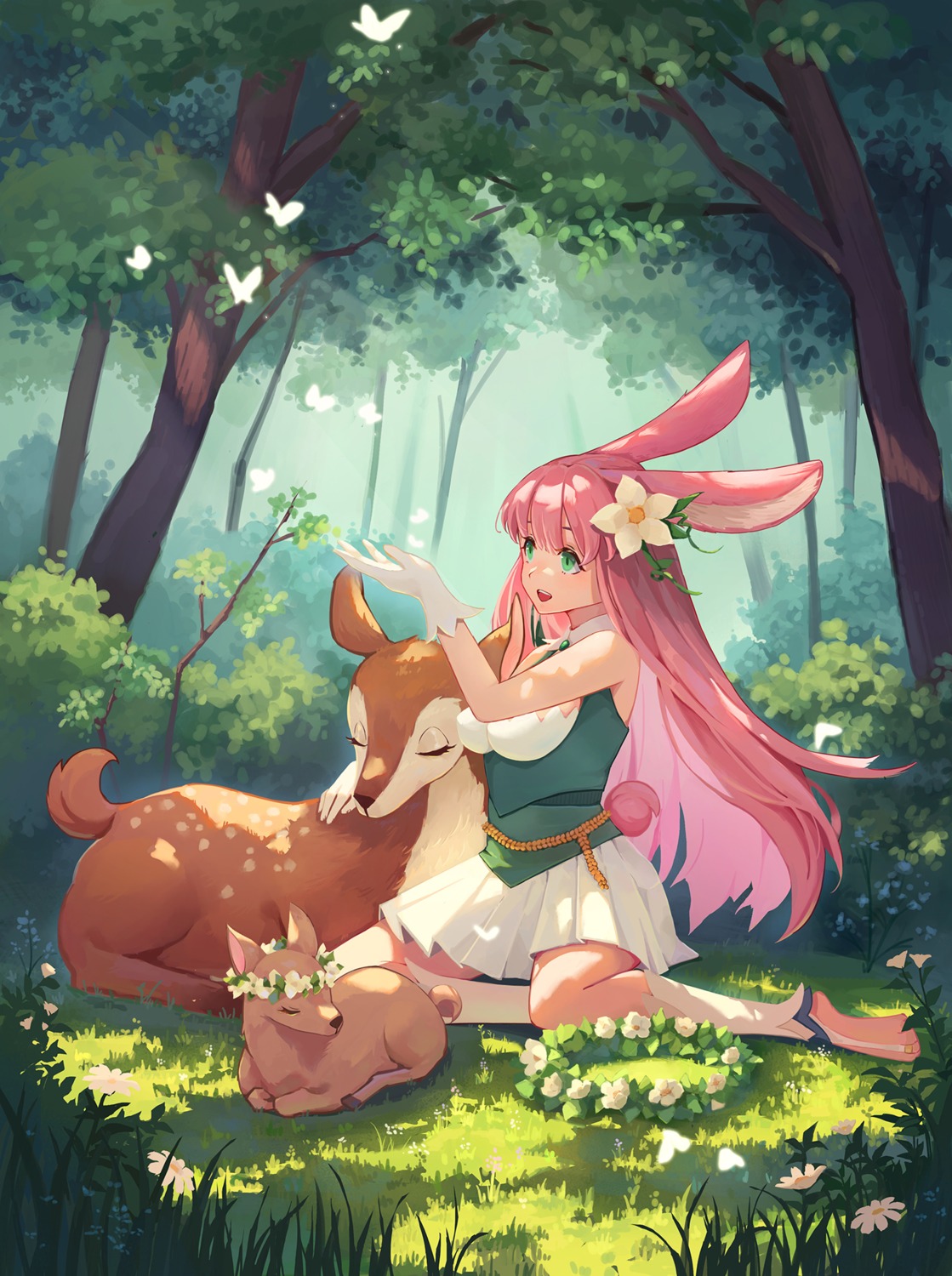 afk_arena, animal_ears, bunny_ears, qinaimiao, tail