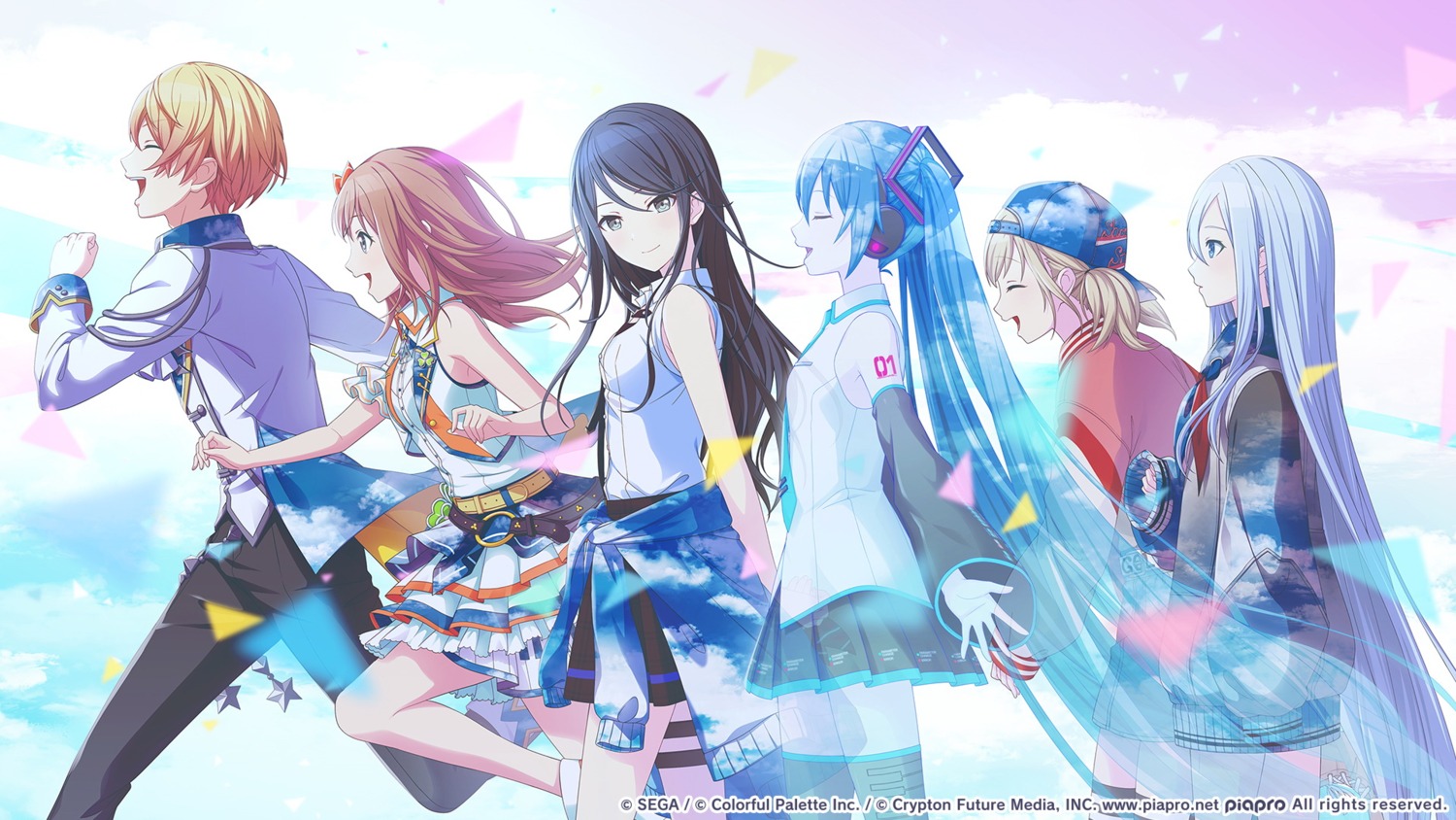 azusawa_kohane, garter, hanasato_minori, hatsune_miku, headphones, hoshino_ichika_(project_sekai), project_sekai, tagme