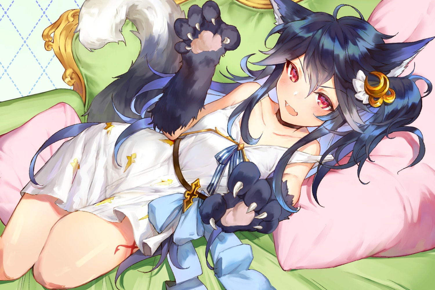 animal_ears, dress, fenrir, shingeki_no_bahamut, tail, yuntae