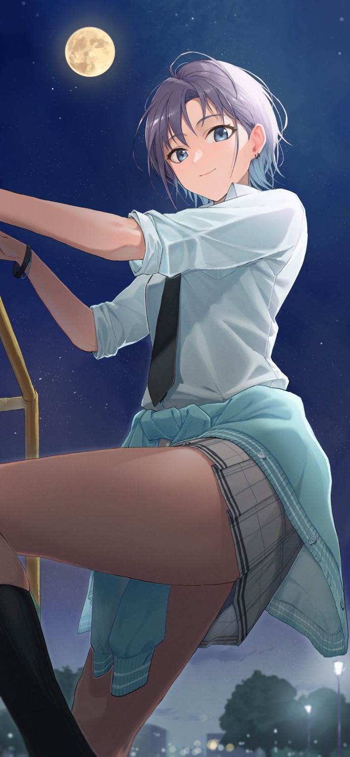asakura_tooru, seifuku, skirt_lift, sweater, the_idolm@ster, the_idolm@ster_shiny_colors, zelo6