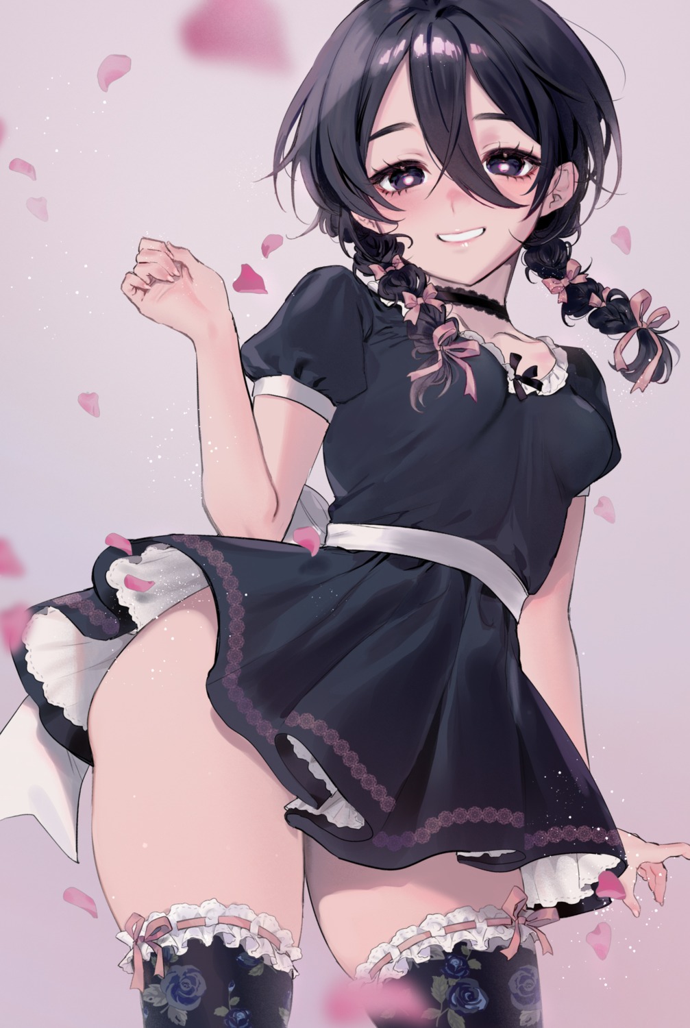 anal_(arinosumuki), dress, skirt_lift, thighhighs