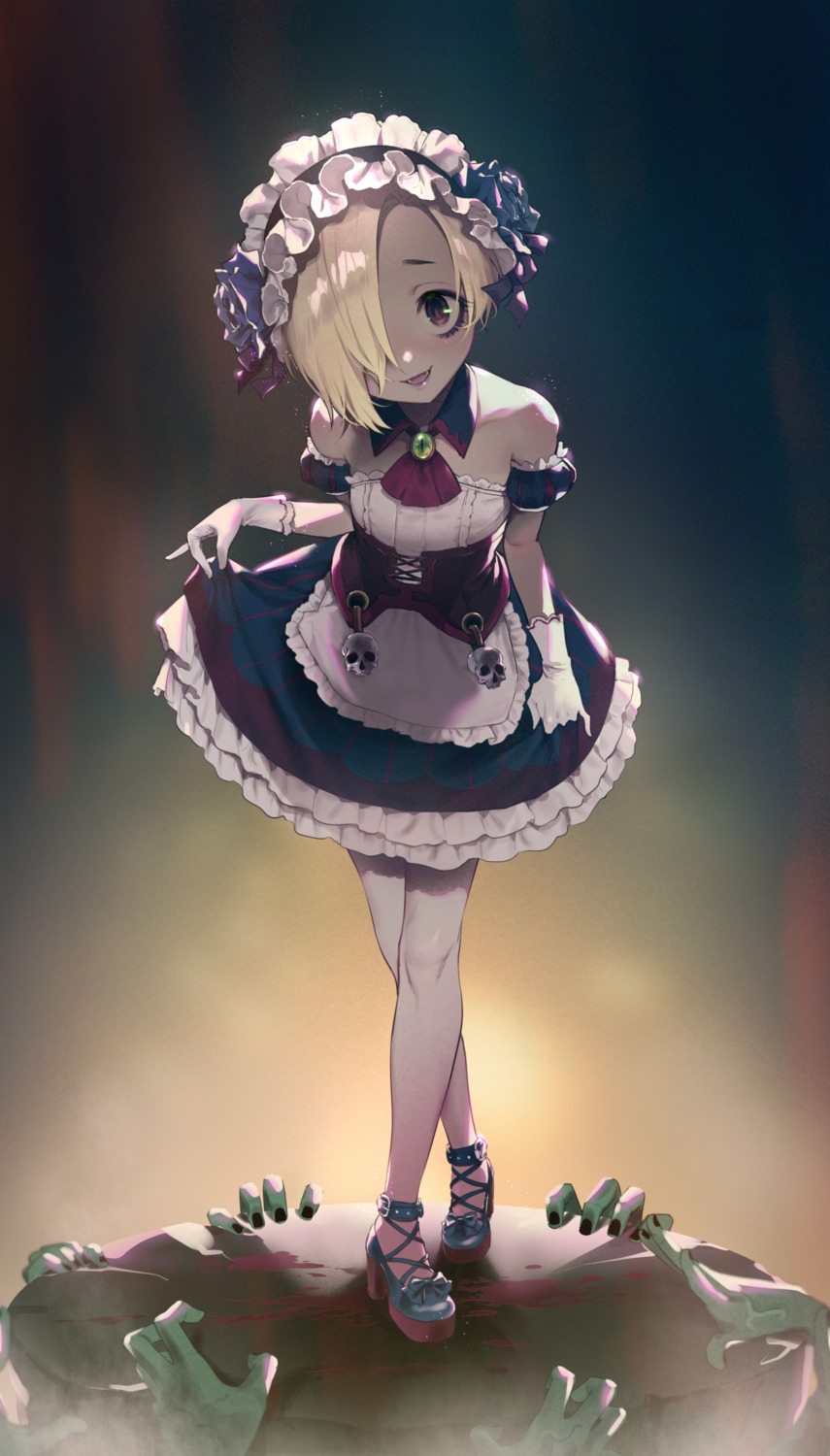 anal_(arinosumuki), heels, maid, shirasaka_koume, skirt_lift, the_idolm@ster, the_idolm@ster_cinderella_girls