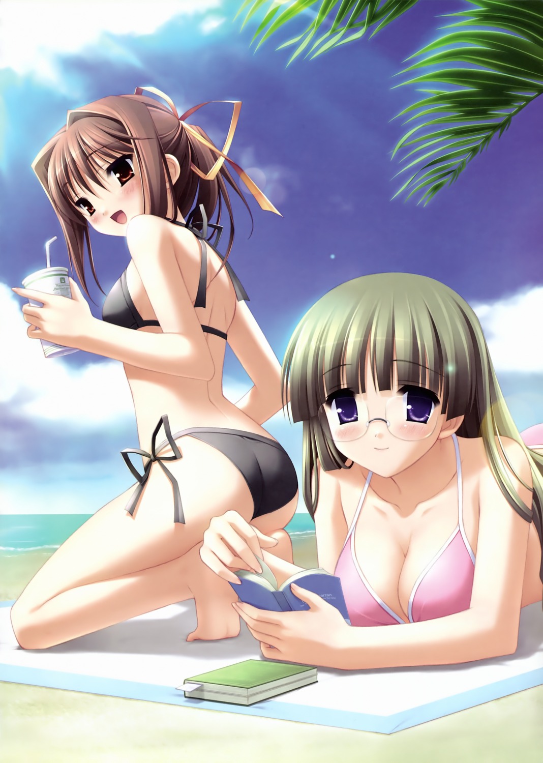 amesarasa, bikini, cleavage, fujinomori_hanaka, kanekiyo_miwa, kumihama_mitsuha, megane, swimsuits