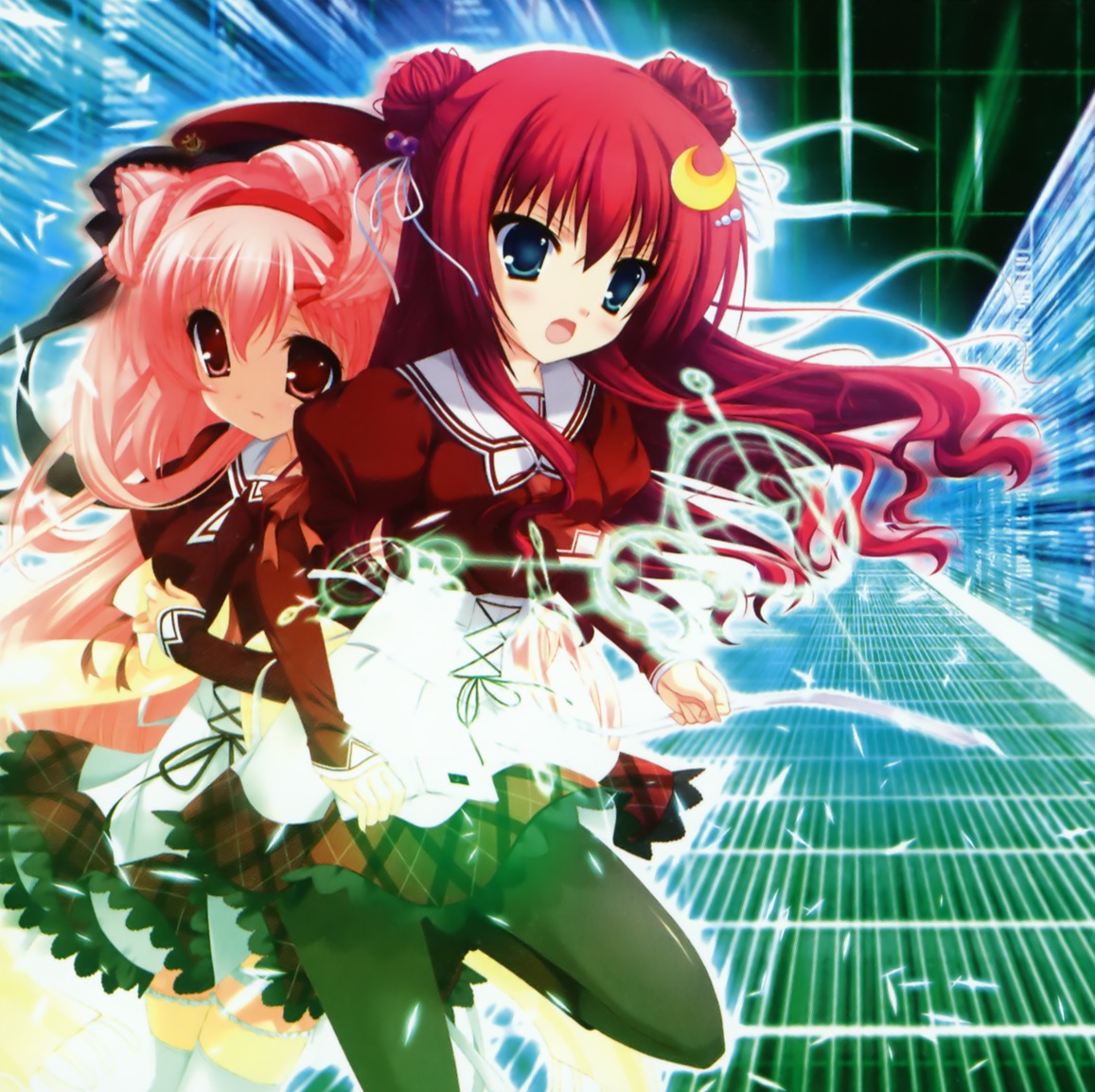 11eyes, azuma_shione, kouno_mio, lass, narumi_yuu, pantyhose, seifuku, thighhighs