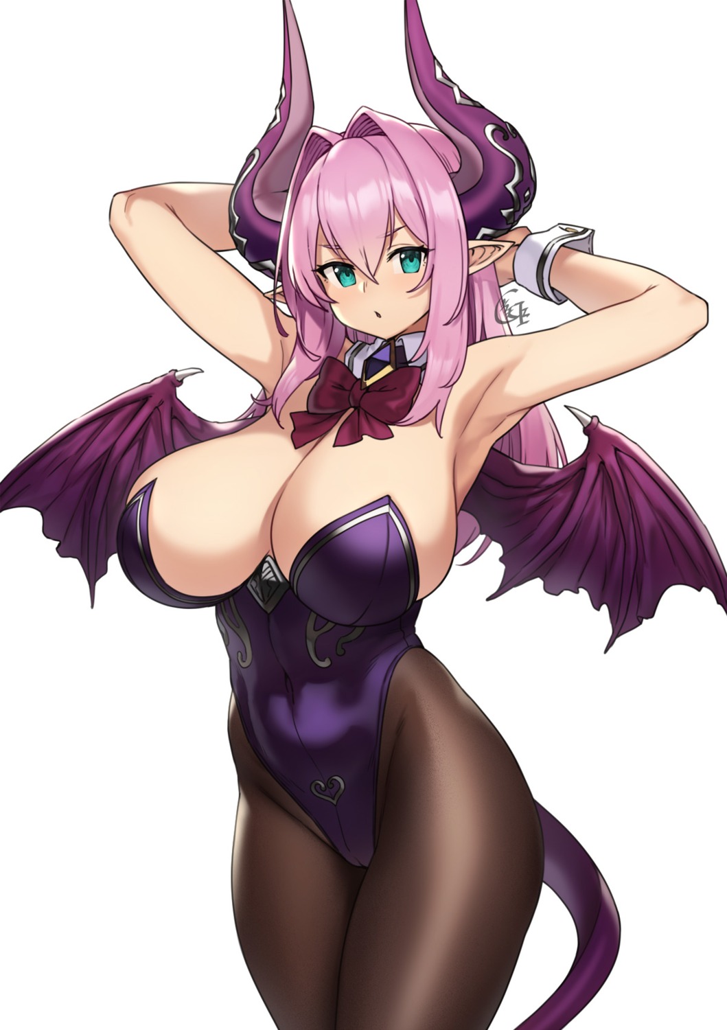bunny_girl, cattleya_(houtengeki), devil, horns, houtengeki, pantyhose, pointy_ears, tail, wings