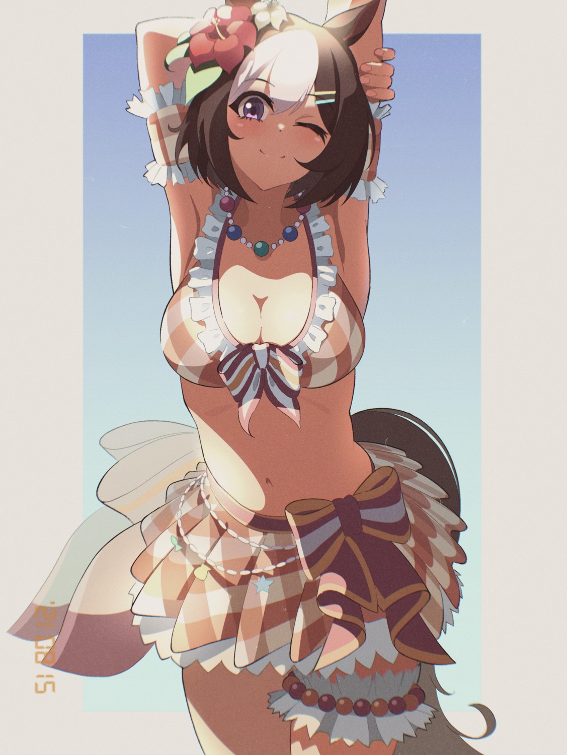 animal_ears, bikini, garter, nsb36046_(na), special_week_(umamusume), swimsuits, tail, uma_musume_pretty_derby