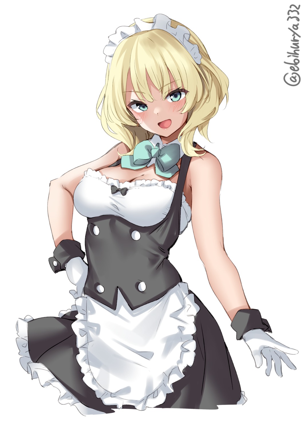 cleavage, colorado_(kancolle), ebifurya, kantai_collection, maid, skirt_lift