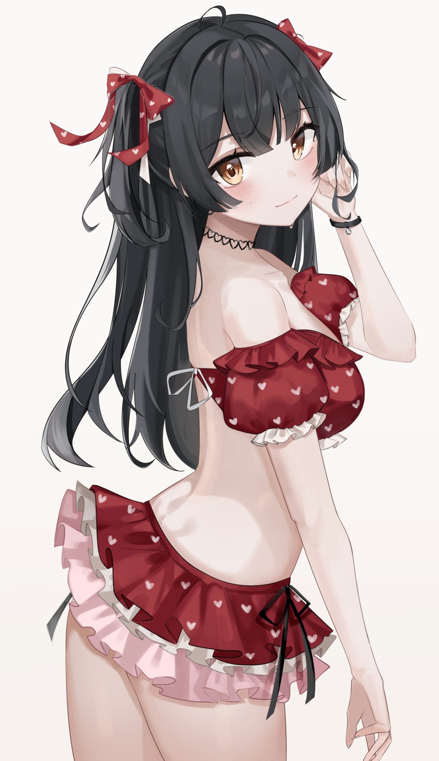 bikini, mayuzumi_fuyuko, riko_(rik0ring), skirt_lift, swimsuits, the_idolm@ster, the_idolm@ster_shiny_colors