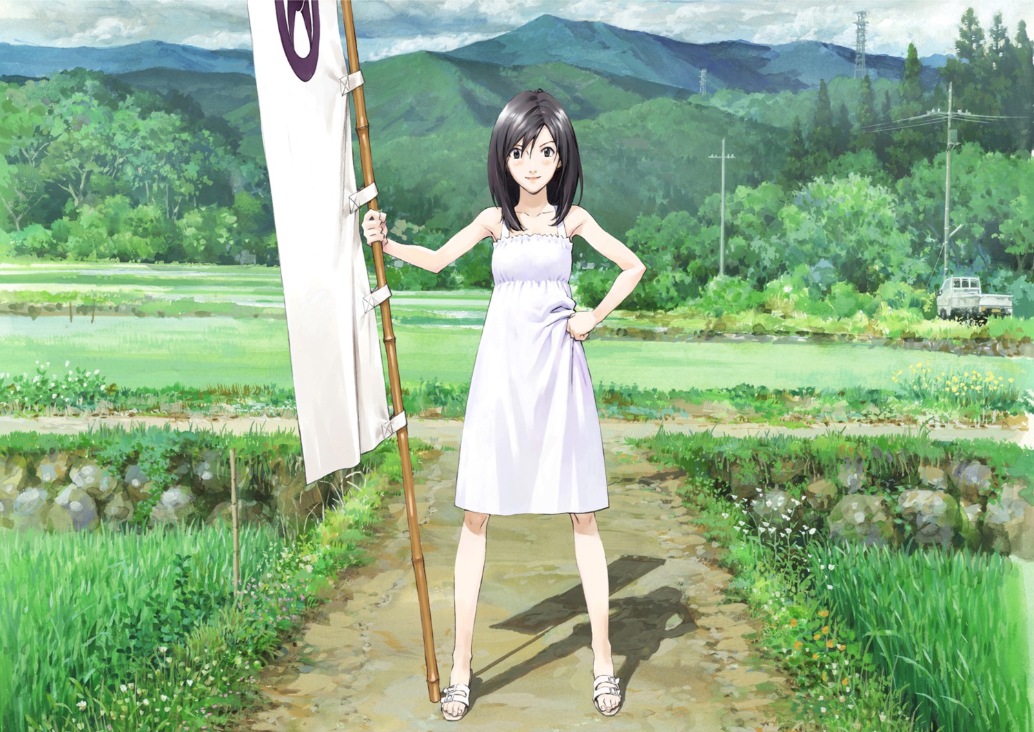 dress, sadamoto_yoshiyuki, shinohara_natsuki, summer_dress, summer_wars