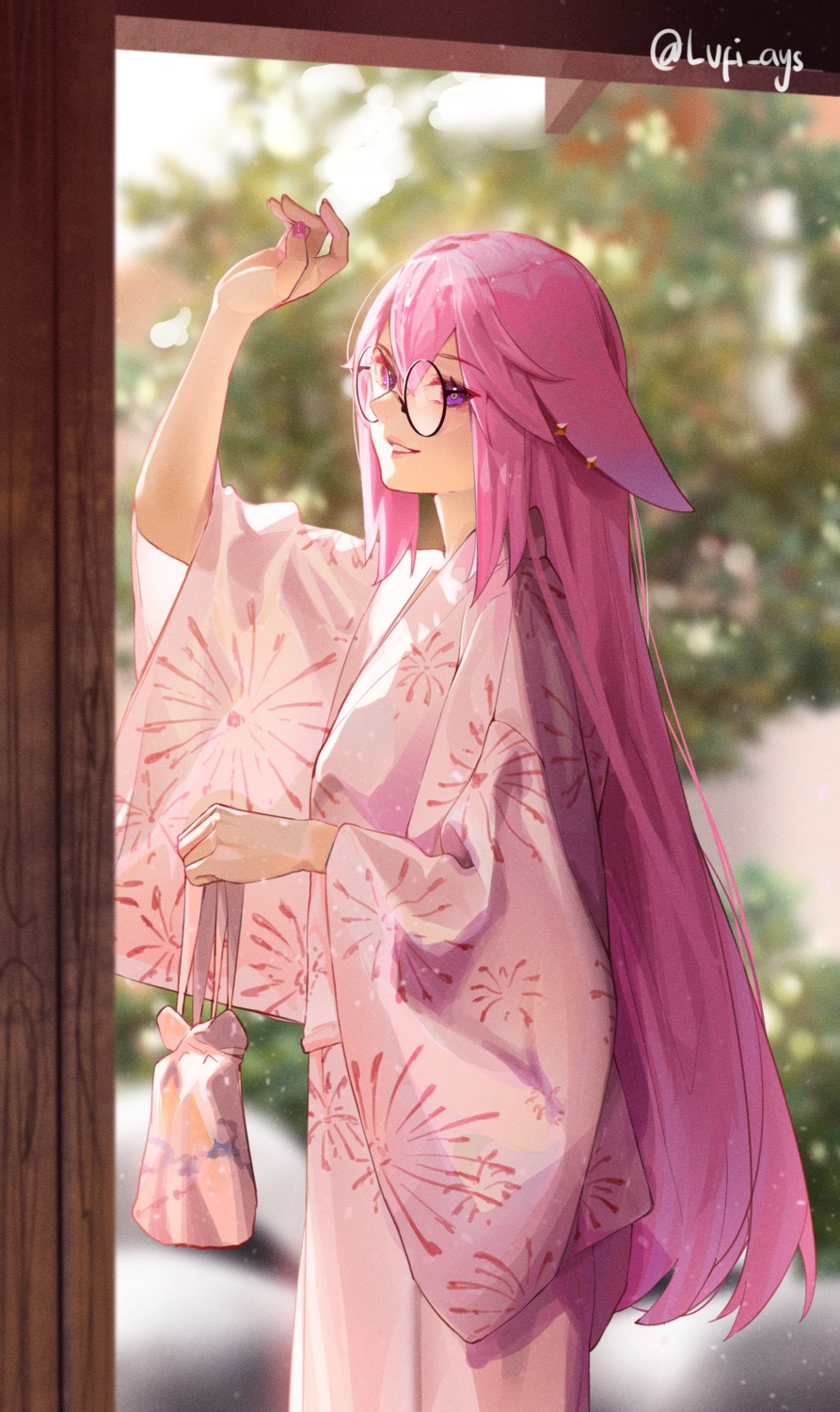 animal_ears, genshin_impact, lufi_ays, megane, yae_miko, yukata