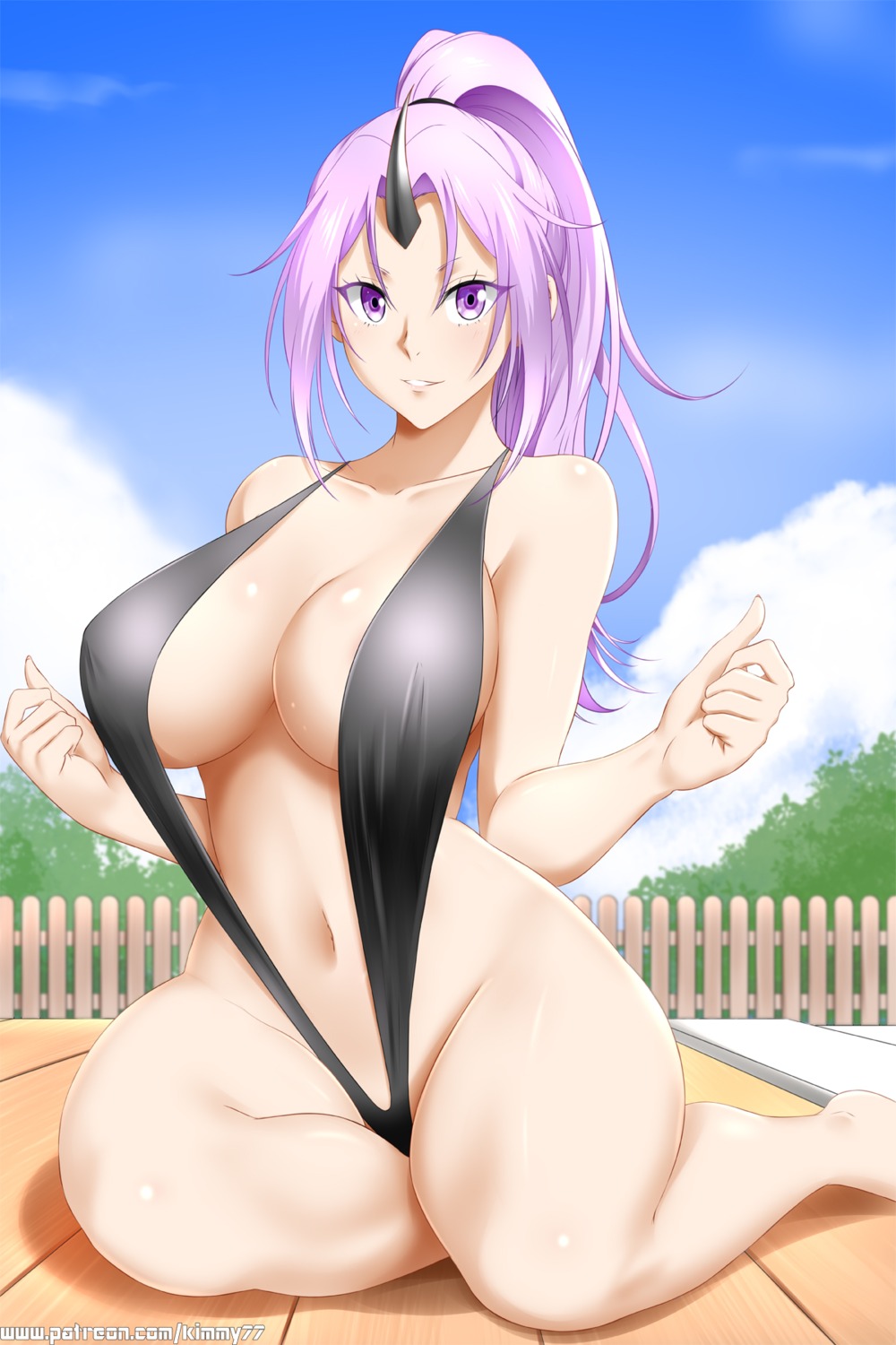 horns, kimmy77, shion_(tensura), sling_bikini, swimsuits, tensei_shitara_slime_datta_ken