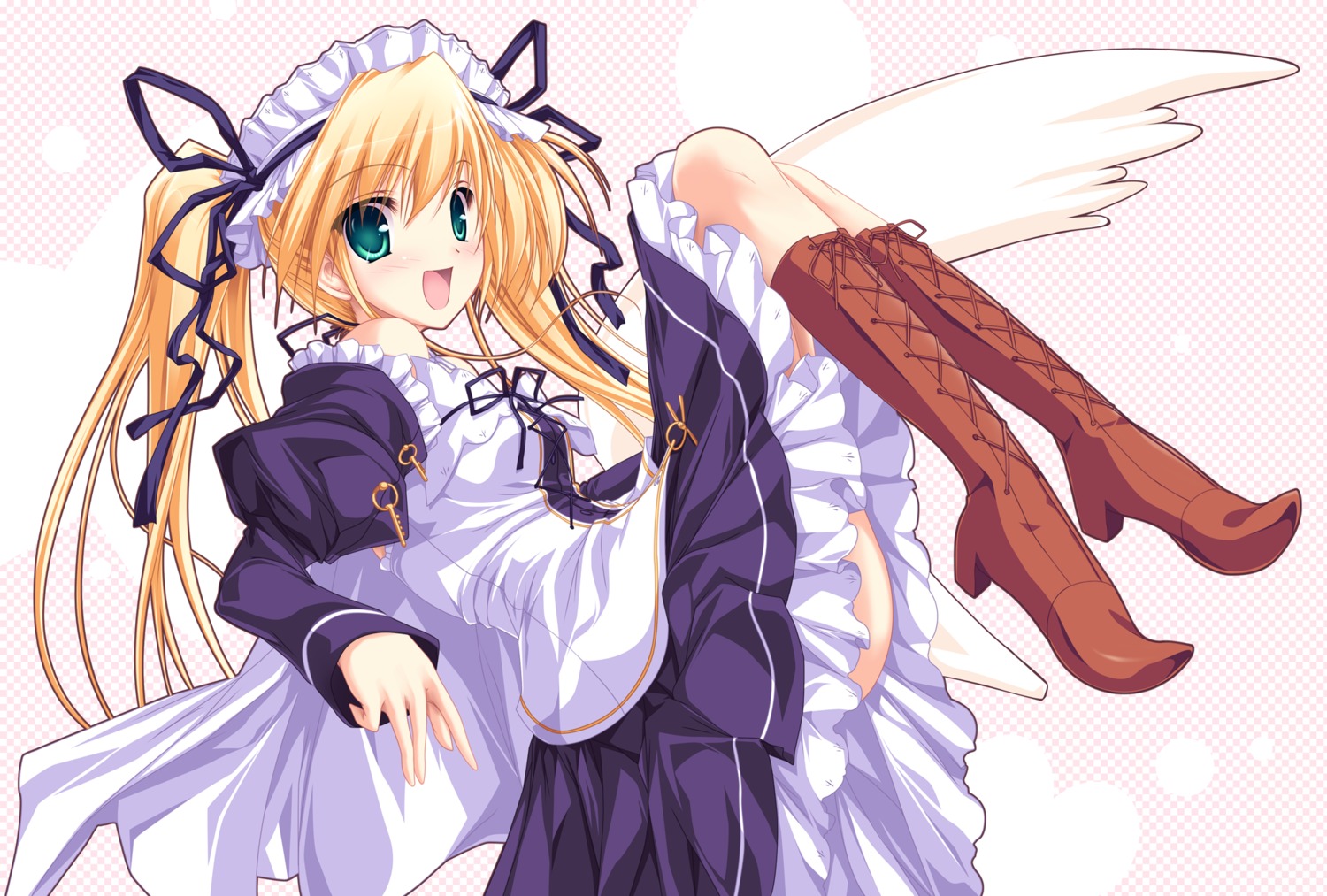 happiness, hiiragi_anri, maid, tenmaso, wings