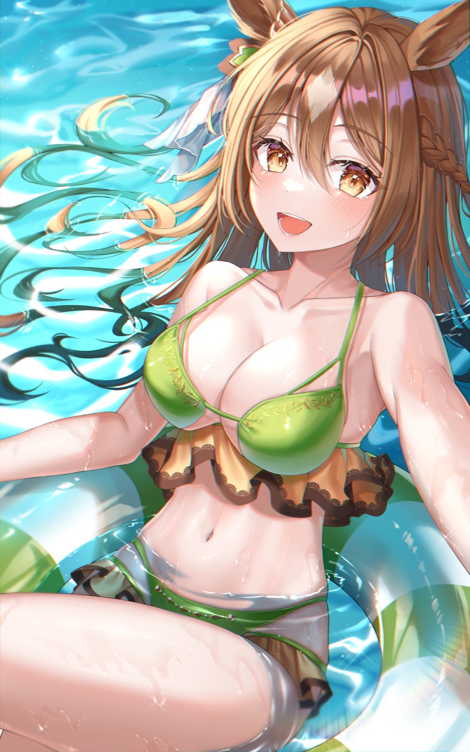animal_ears, bikini, lisa_78, satono_diamond_(umamusume), swimsuits, uma_musume_pretty_derby, wet