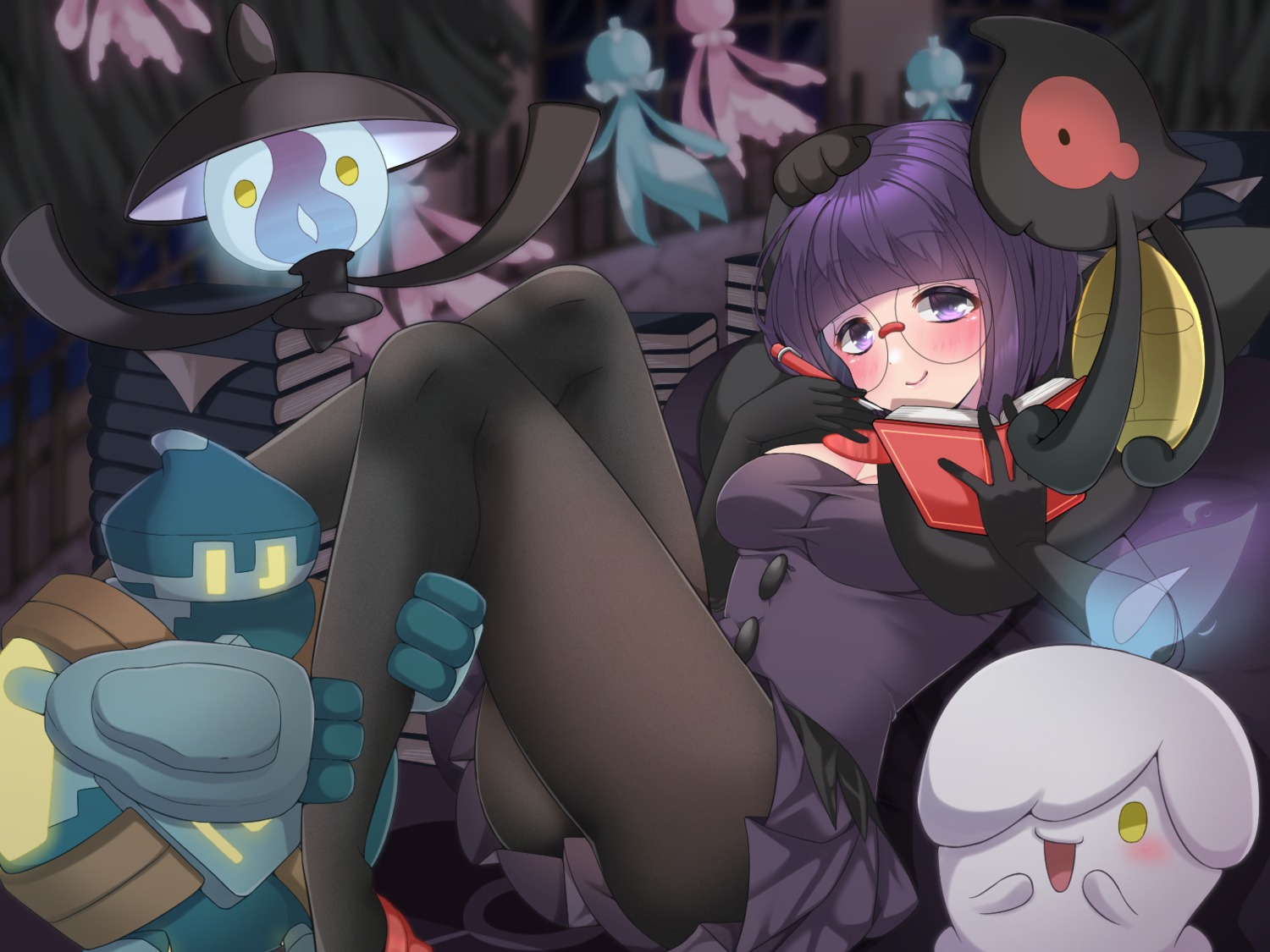 golurk, jellicent, lampent, litwick, megane, pantyhose, pokemon, pokemon_b2w2