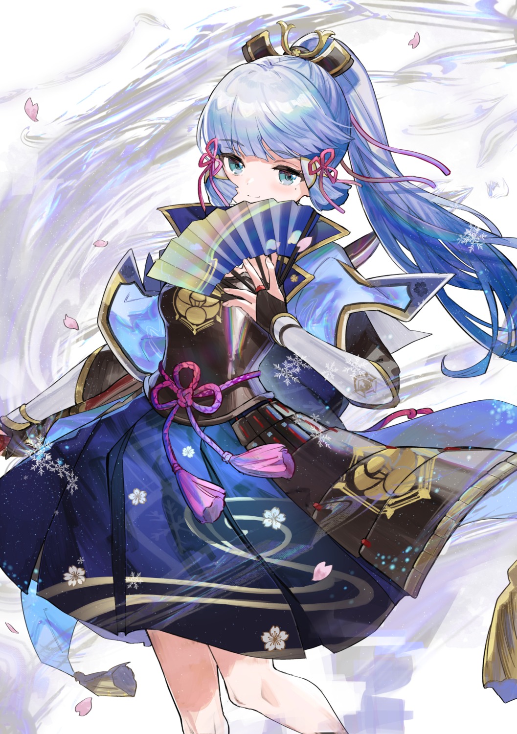 armor, genshin_impact, hayama_eishi, japanese_clothes, kamisato_ayaka, skirt_lift