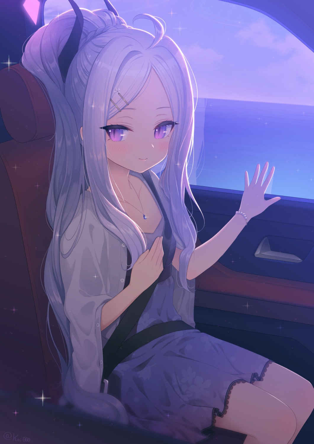 blue_archive, dress, halo, horns, nishiki_koi, sorasaki_hina