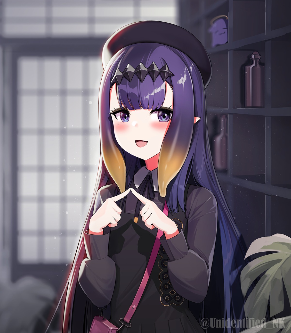 dress, hololive, hololive_english, ninomae_ina'nis, pointy_ears, unidentified_nk