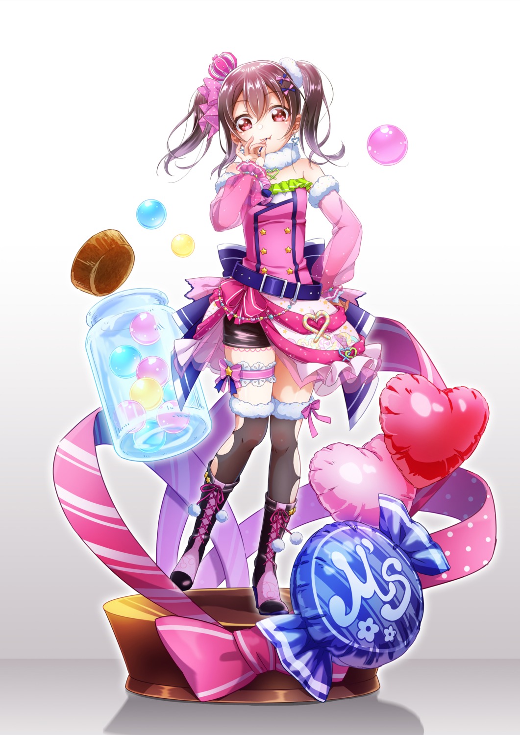 garter, heels, konro_kai, love_live!, love_live!_(series), thighhighs, yazawa_nico